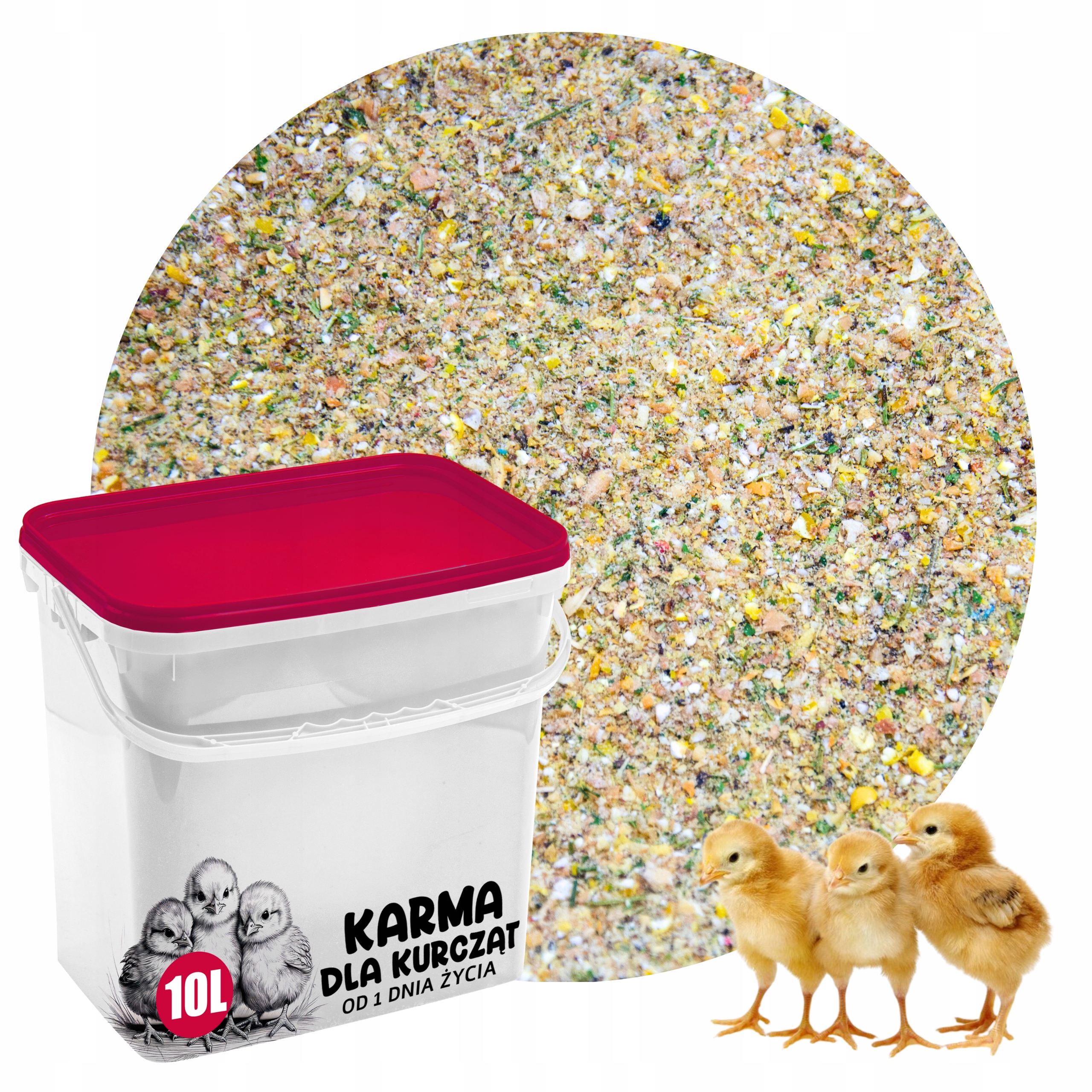 KARMA PASZA SYPKA ZE SZPINAKIEM POKRZYWĄ DLA KUR KURCZĄT PISKLĄT OD 1 DNIA