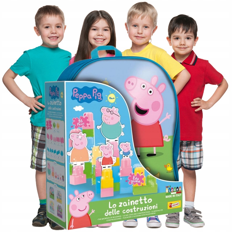KLOCKI dla DZIECI Zabawki Świnka Peppa PLECAK