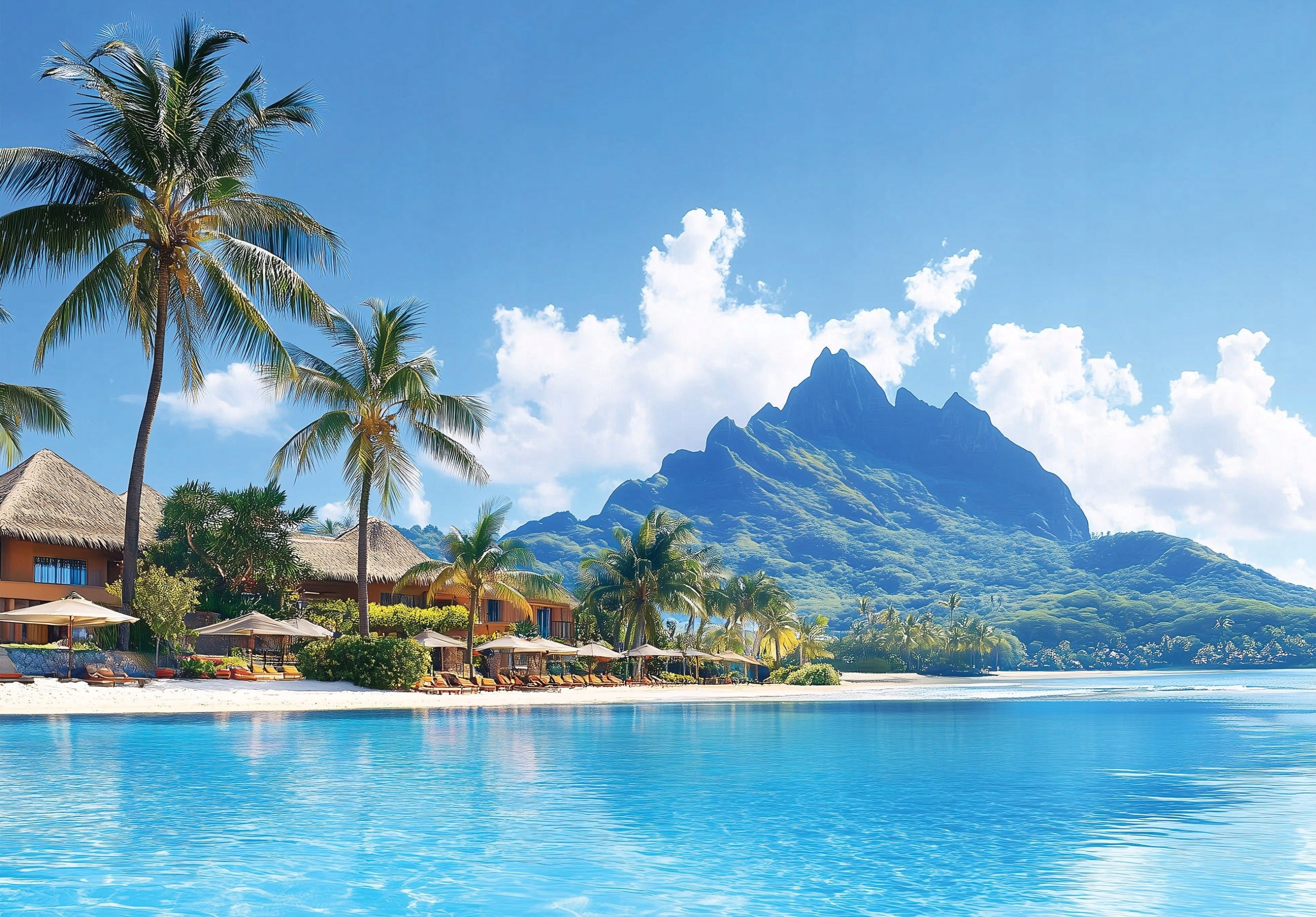 Vliesová fototapeta Exotický raj s perspektívou na stenu 400x280 lepidlo