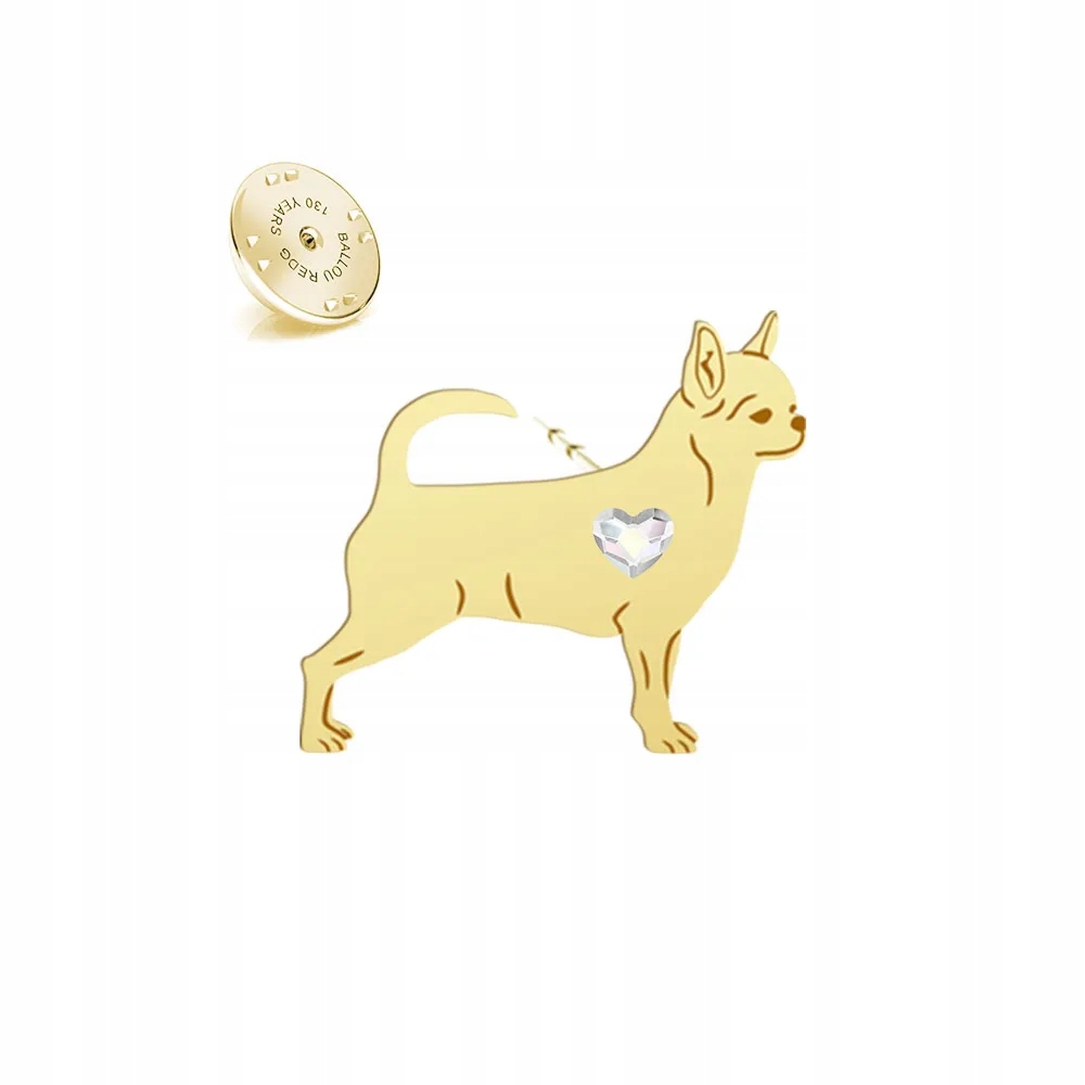 Odznak s psem Chihuahua Krátkosrstá 925 Dárek Pin Dedikace Bonus