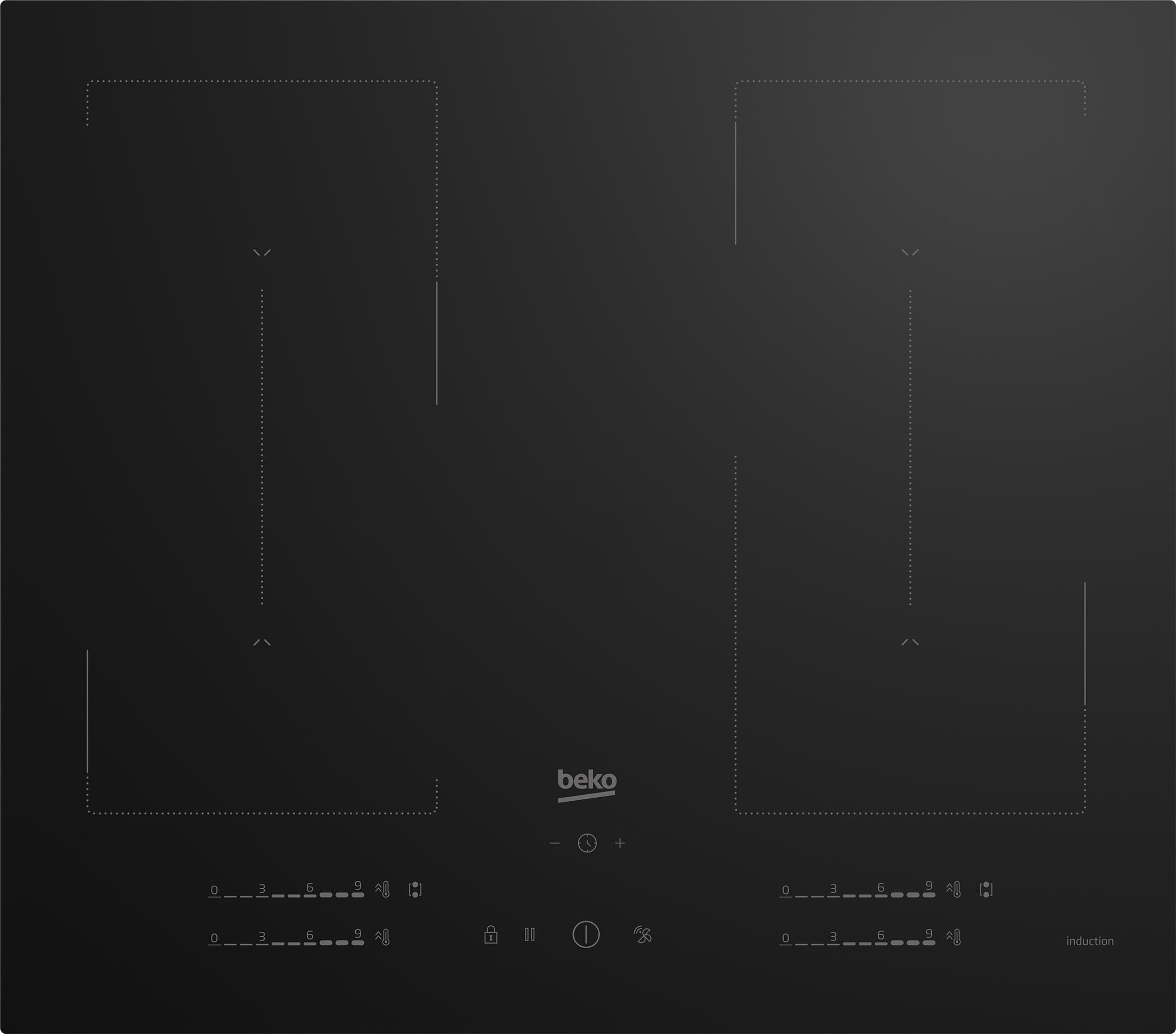 Płyta indukcyjna Beko HII64720QUF2T łączenie pól Timer Booster 230/400 V