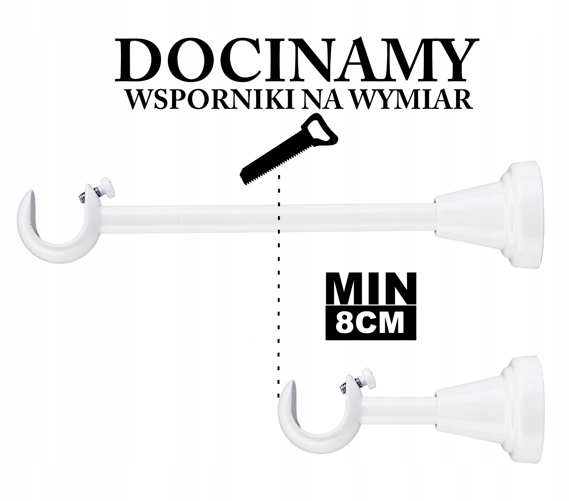Wspornik PODW. 19+19 mm SUFITOWY do karniszy VENTO Kolor srebrny