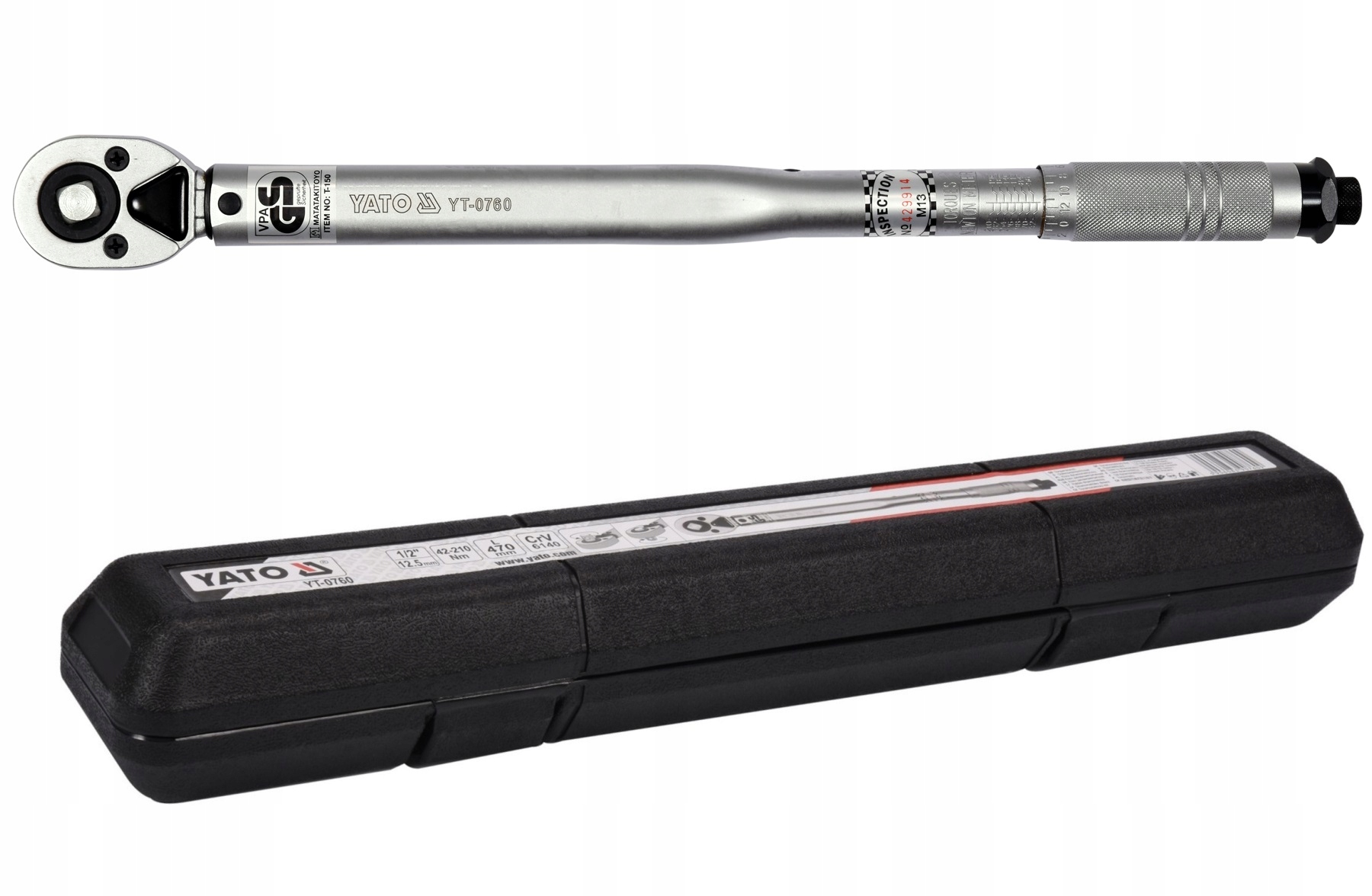 

Yato Klucz Dynamometryczny 1/2'' 42-210MM YT-0760