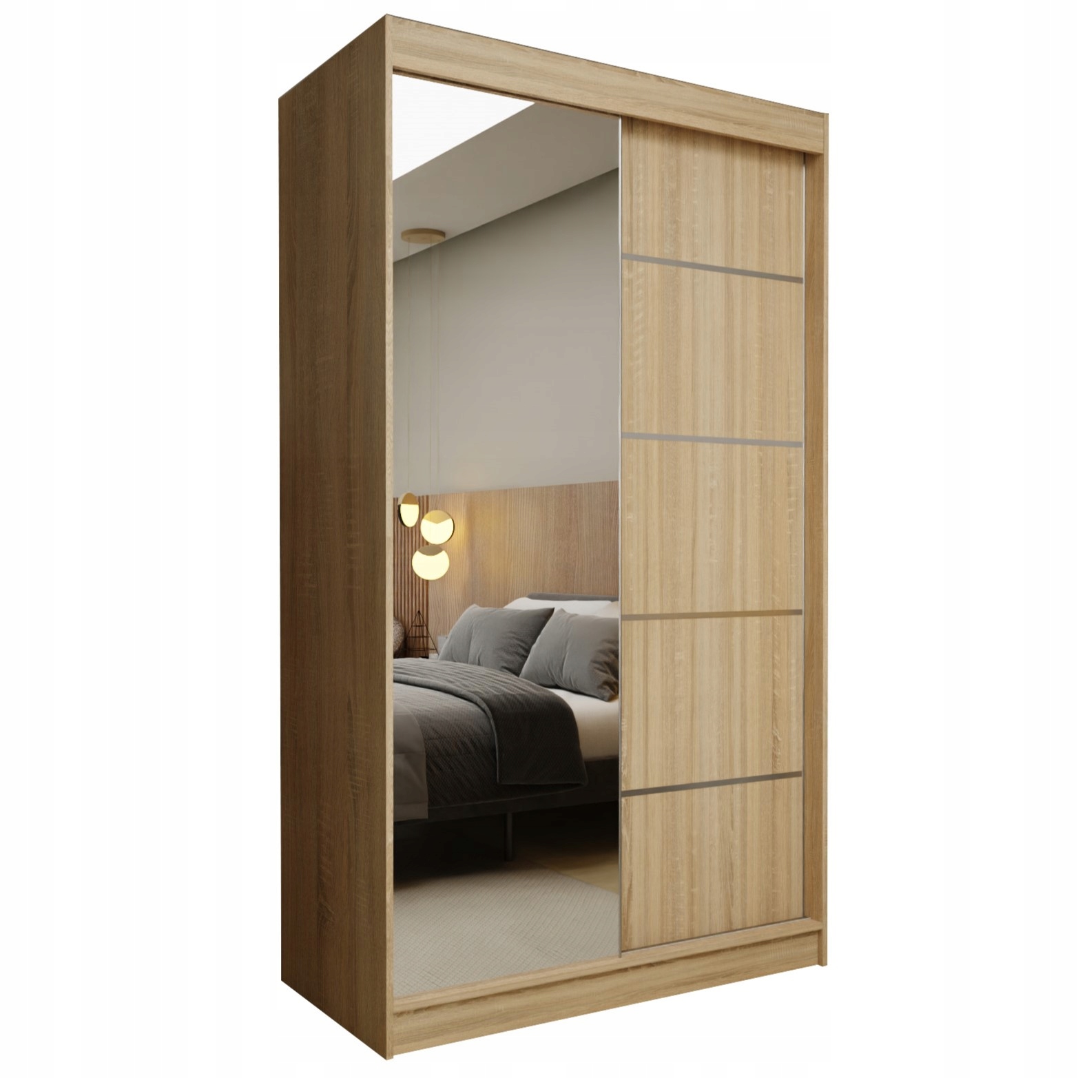 Skříň Mirella 120 cm se zrcadlem Skříň Dvoudveřová Dub