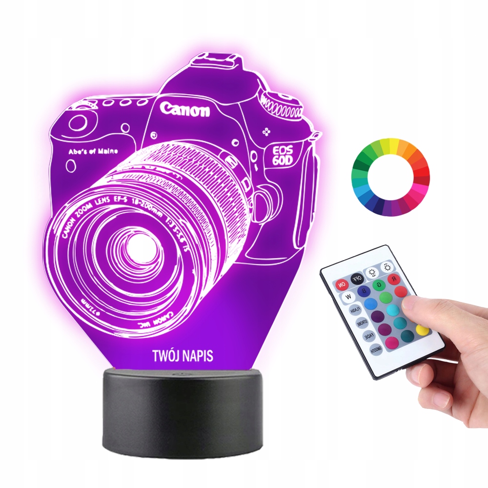 Lampka Nocna Aparat Lustrzanka Canon LED PLEXIDO