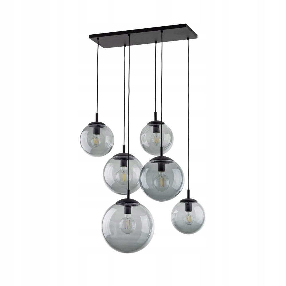 Veľká grafitová závesná lampa so sklenenými guľami do obývačky Esme 5384 Tk Lighting