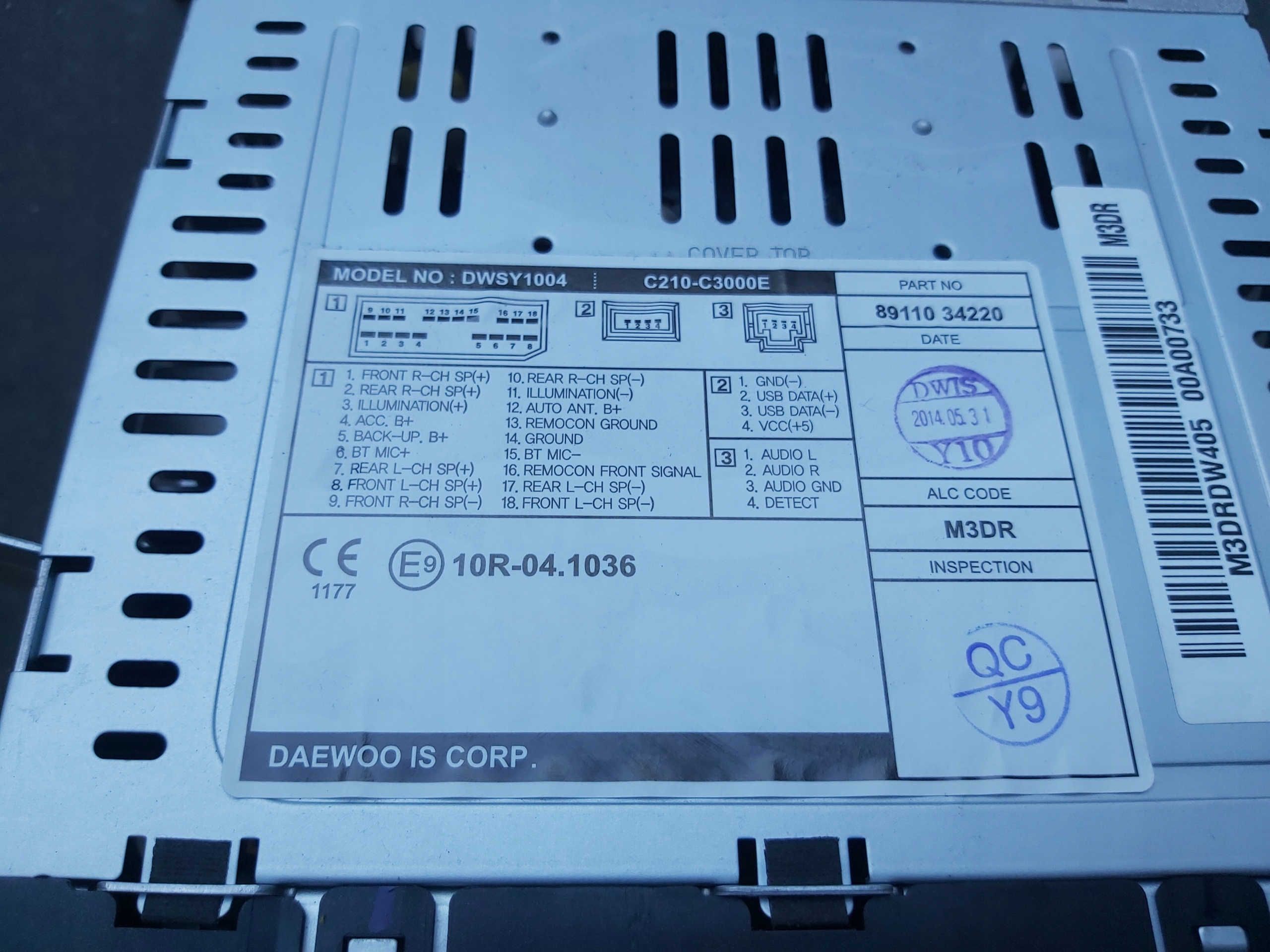 RADIO CD PANEL SSANGYONG KORANDO III LIFT