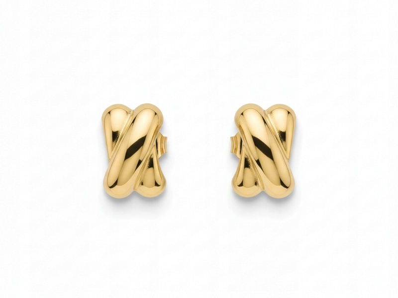 Náušnice pro ženu ze zlata 585 na tyči, elegantní, lehké zlato 14k