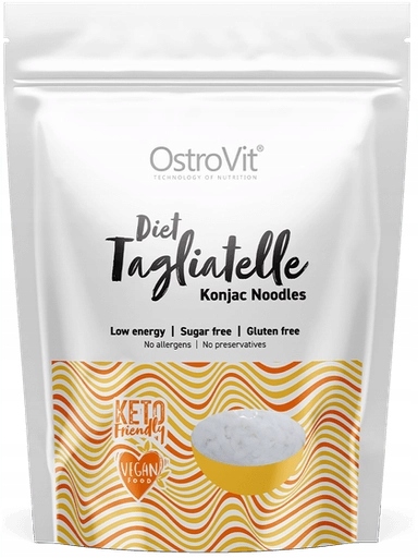 9x Těstoviny Konjac Shirataki stužky 400 g OstroVit Diet Tagliatelle Noodles