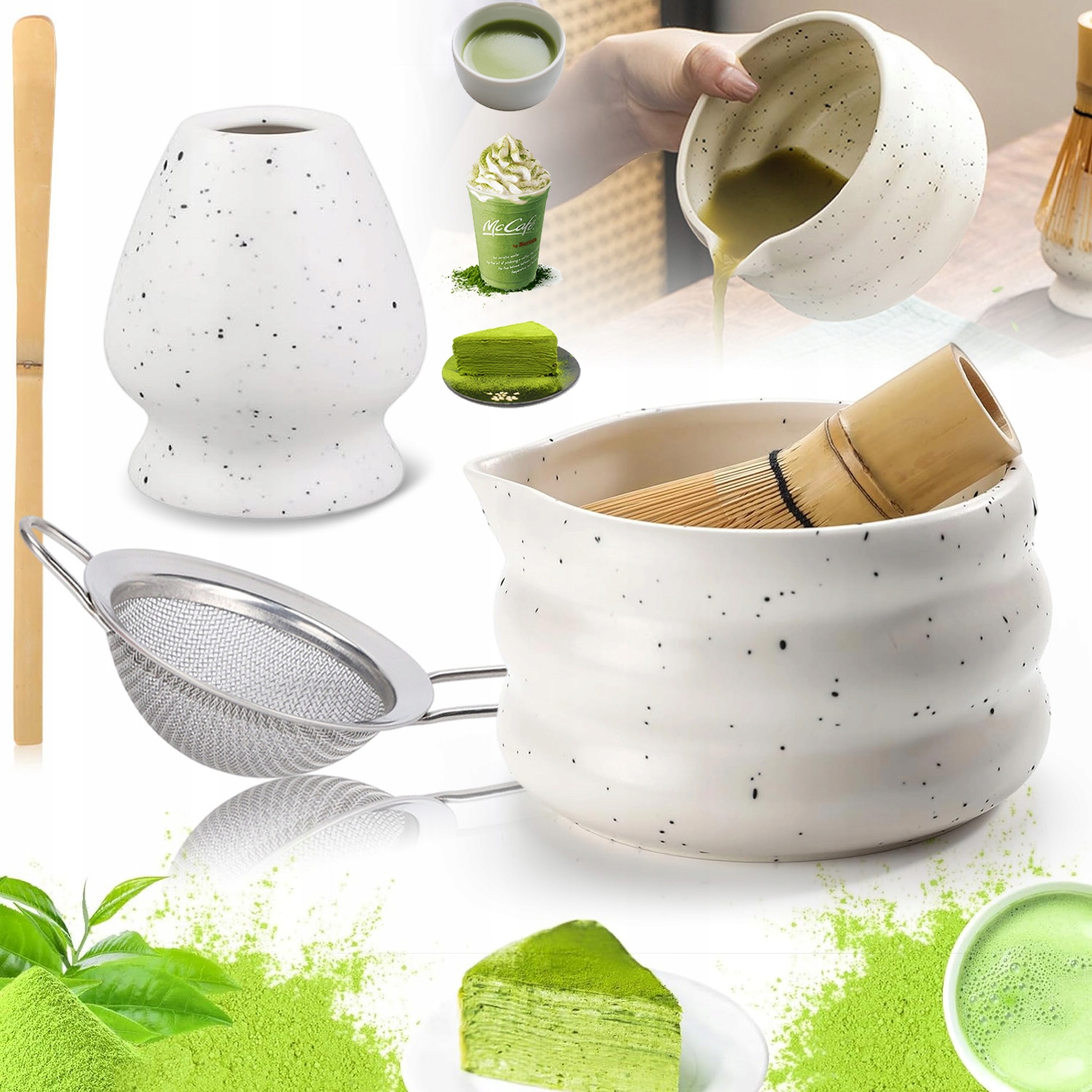 Dárková Sada Sada Čaje Matcha Sada Koštět Matcha, 5 Dílná Dárek