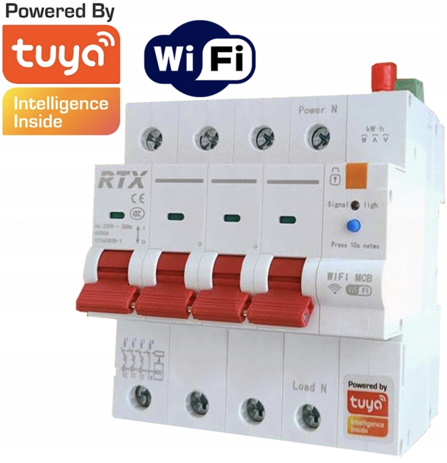 Poistka 3 fázy 63A WiFi Tuya Meranie energie