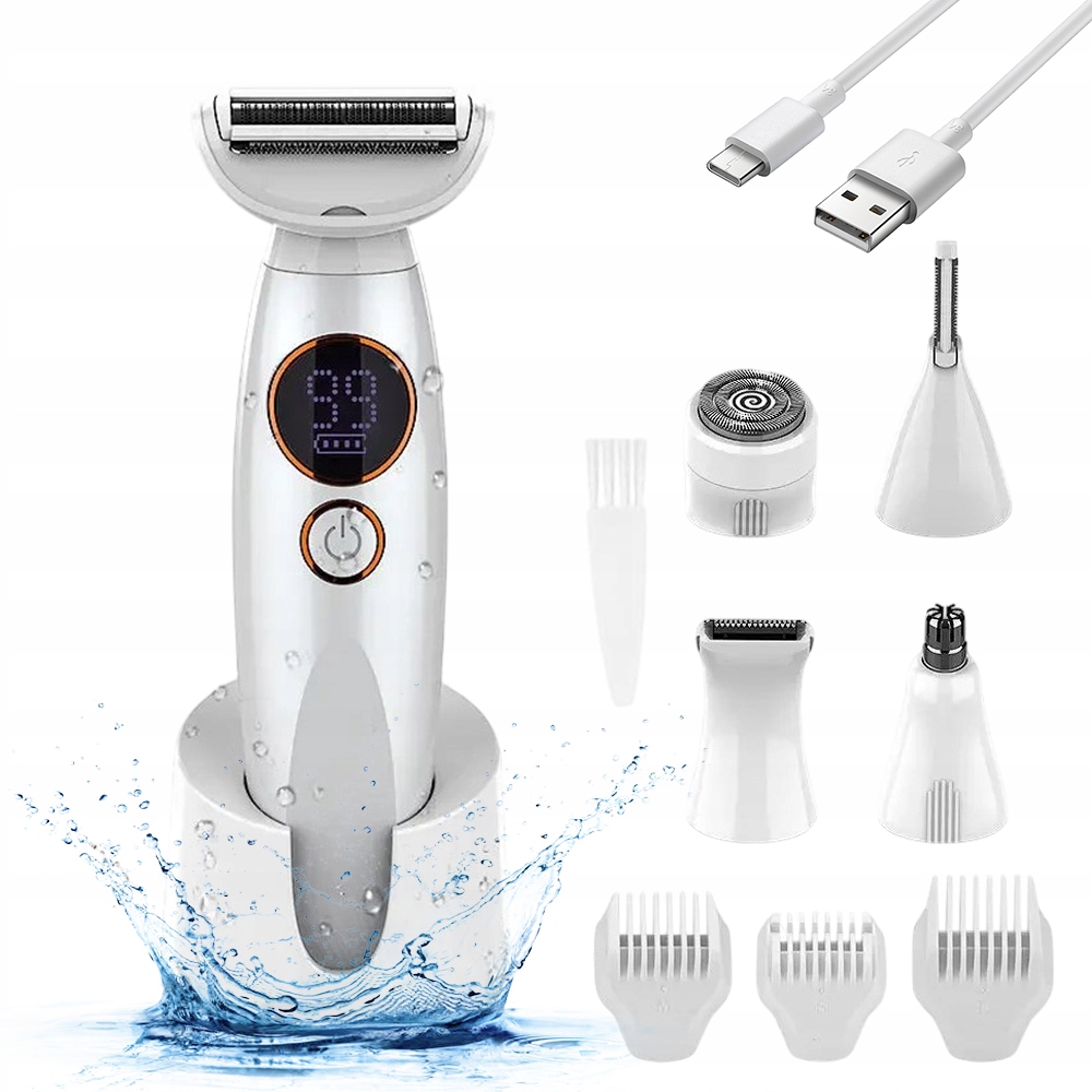 Holicí Strojek 5V1 Depilátor Na Bikiny A Nohy Těla S Usb Nabíječkou, Voděodolný