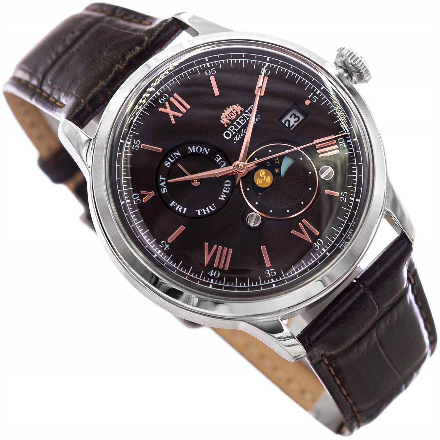 Pánské Hodinky Orient RA-AK0804Y30B Bambino Sun & Moon Automatic Datumovka