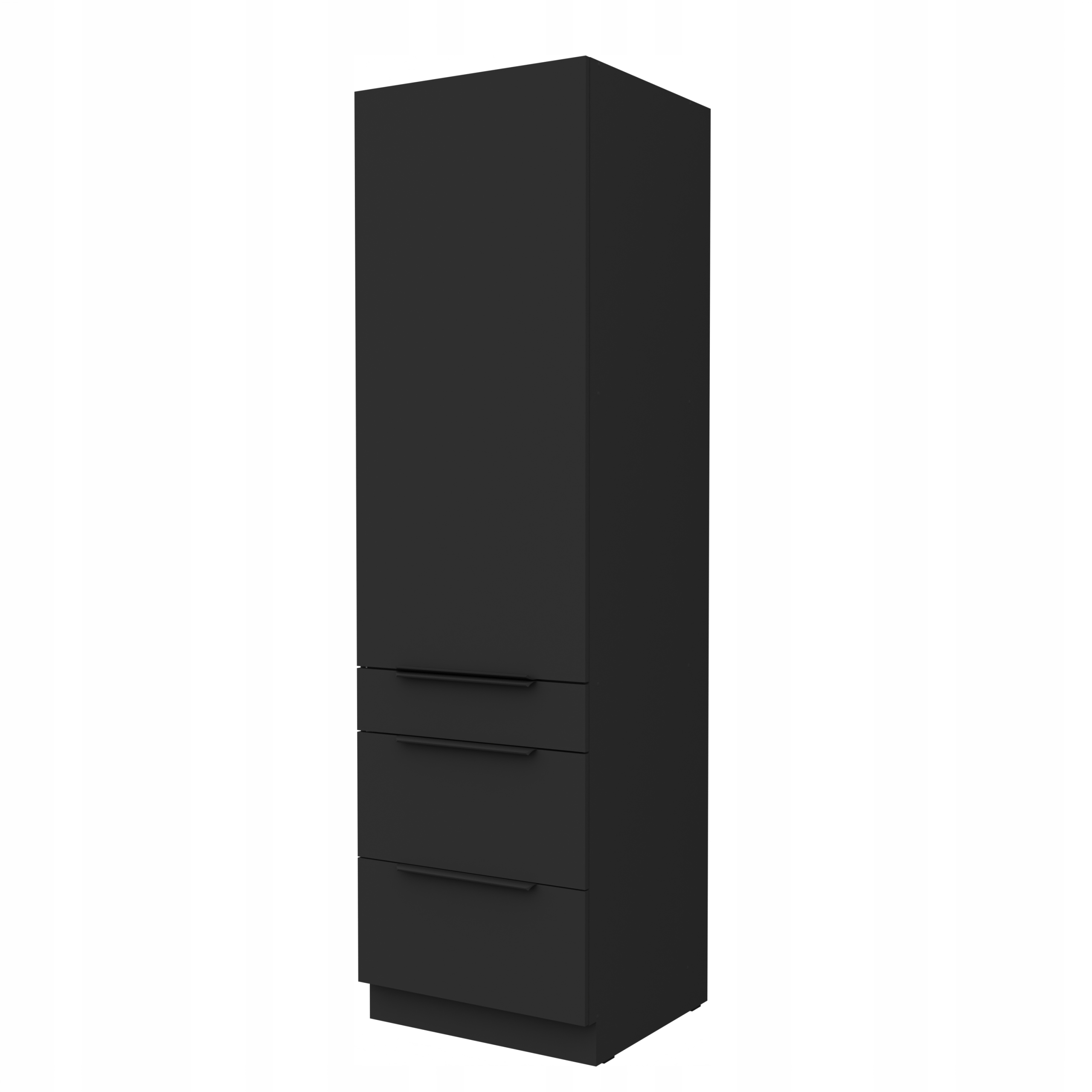 Kuchyňská skříň s hospodářským komínem a zásuvkami Premium Box 60 cm Černá matná