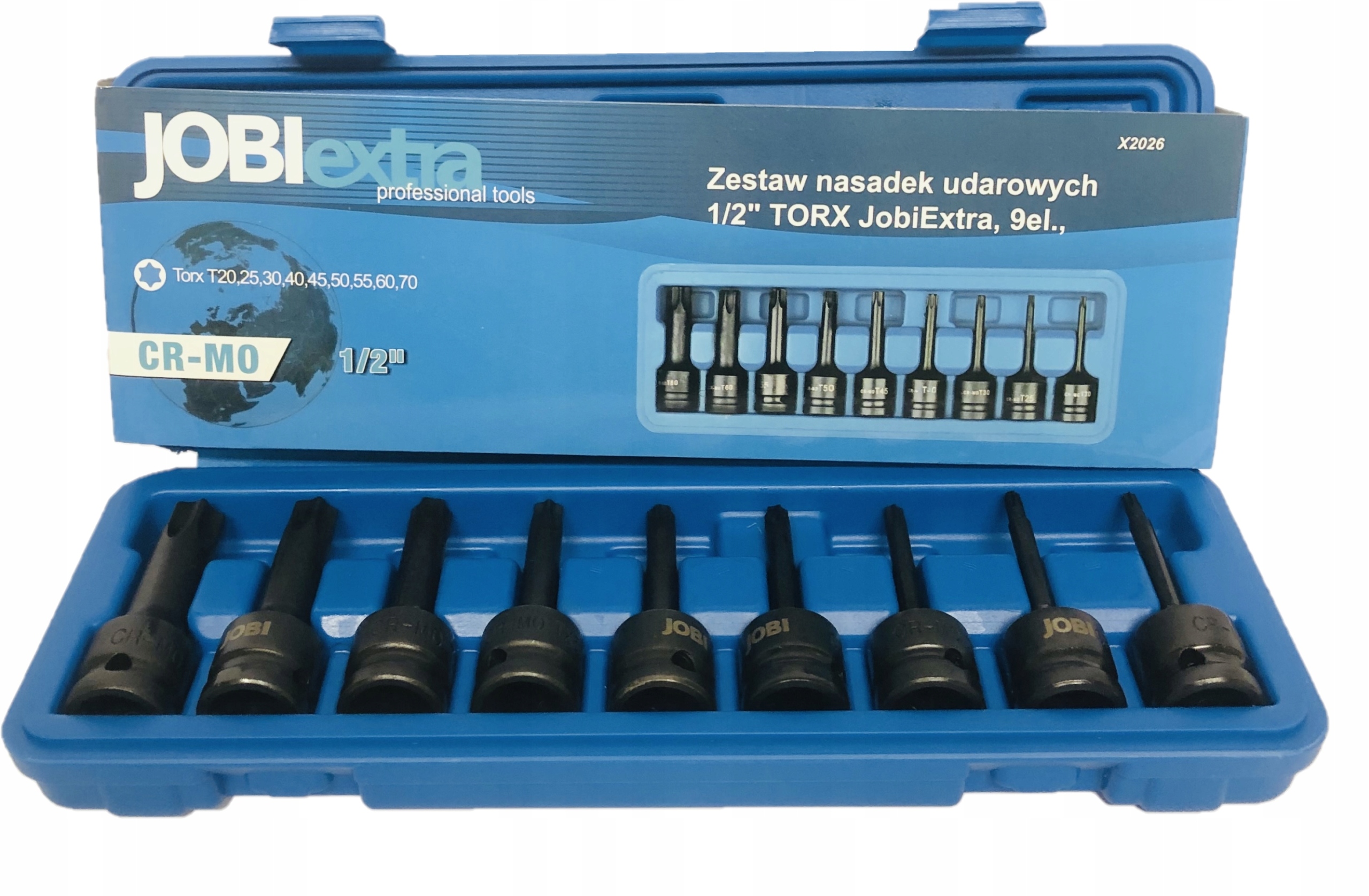Jobi Nasadki udarowe Torx zestaw 1/2 T20-T70 XL