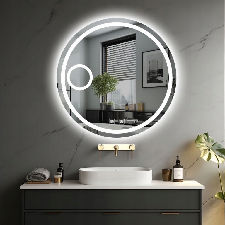 Ireda Lustro łazienkowe Led z oświetleniem, okrągłe, 60 cm