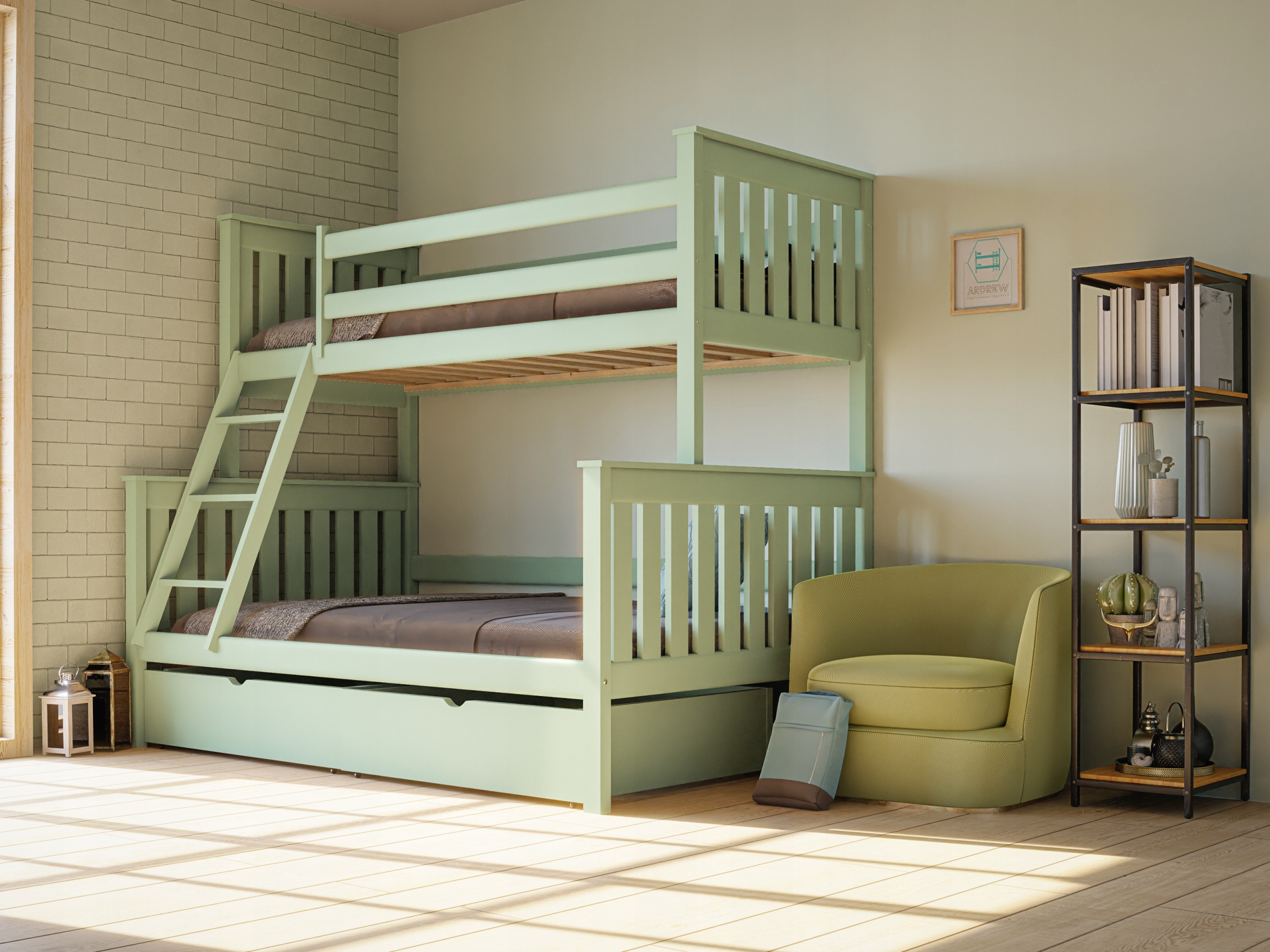 łóżko piętrowe AREK 3 osobowe Marka Ardrew