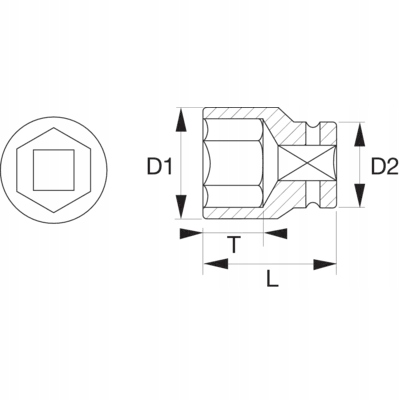 Nasadka nieiskrząca AL-BR 3/4" 6-kątna 24 mm BAHCO Rodzaj klucza nasadowy