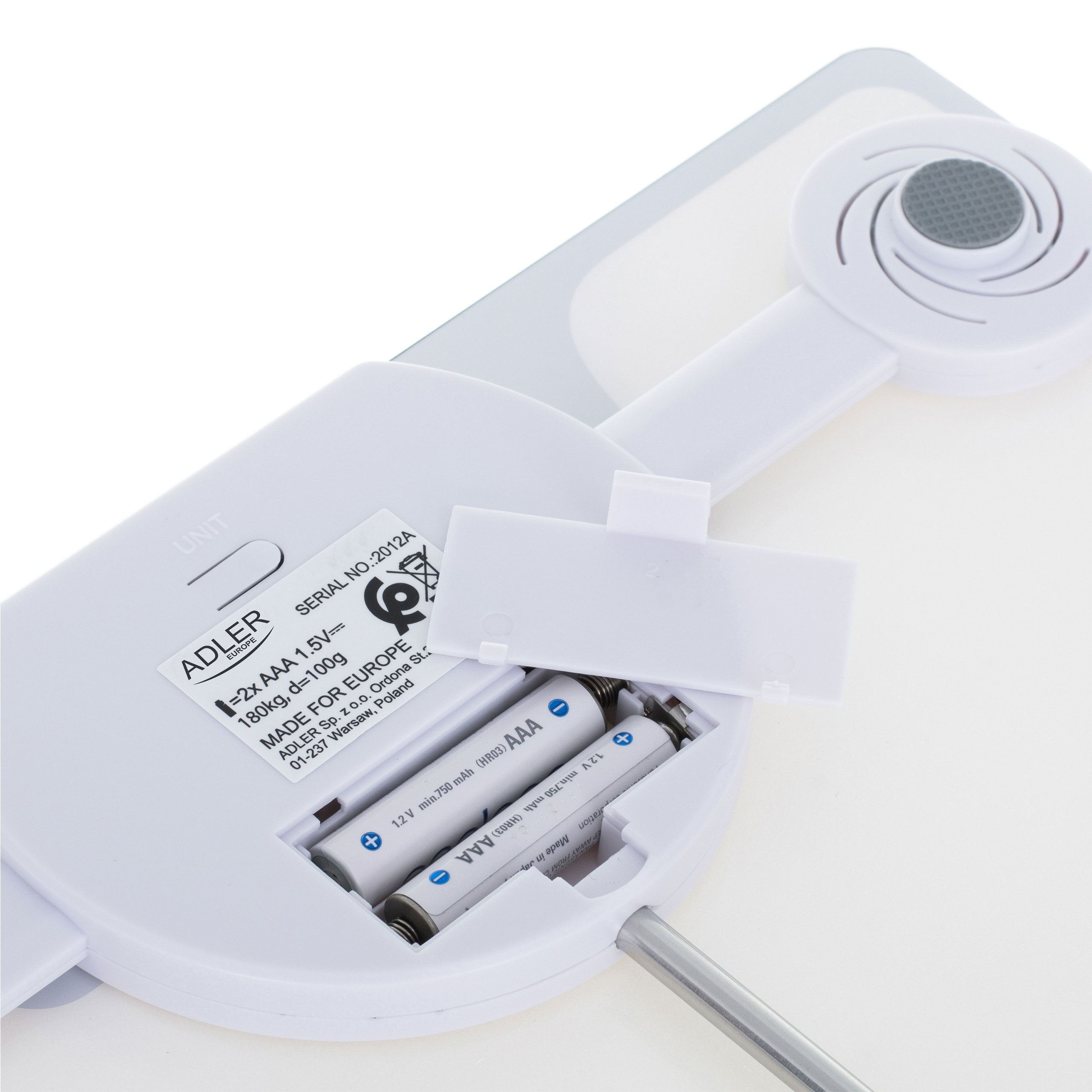 Waga Łazienkowa LED AD 8174 White - Dokładna 180kg, Szkło 6mm