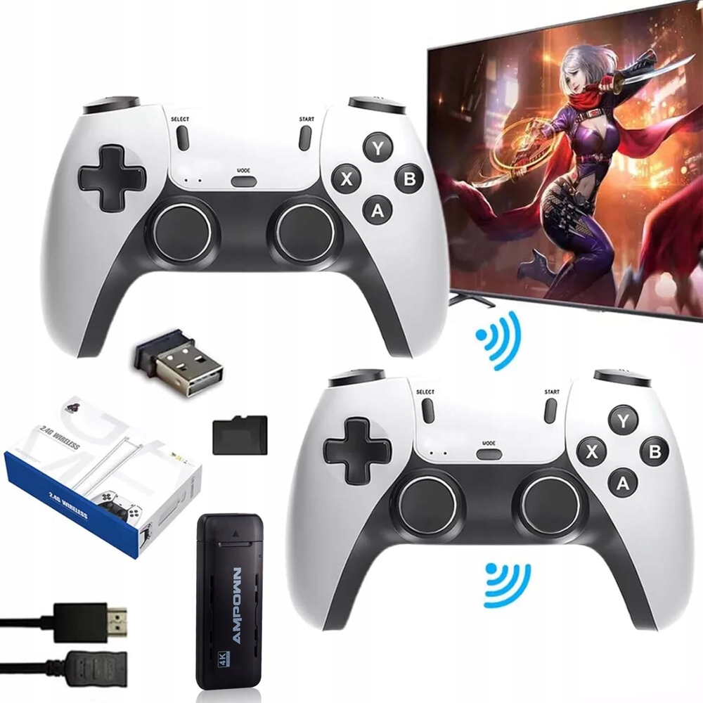 Bezprzewodowa Konsola Do Gier W Stylu Retro Gry Wideo 4K Z 2 Kontrolerami