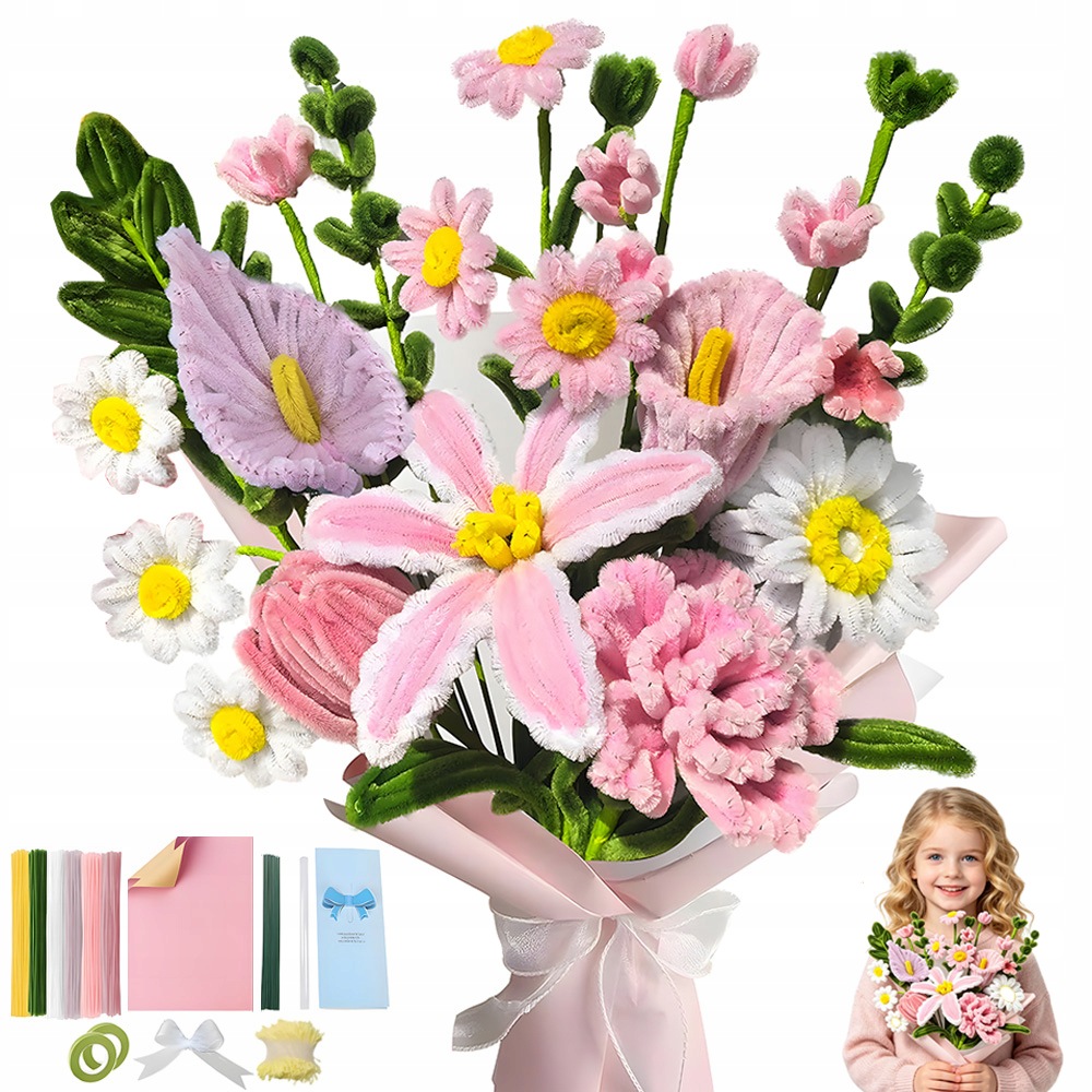 Ozdobné Drátky Kreativní Floristické Nadýchané Vytěráky Barevné 420 Ks XXL