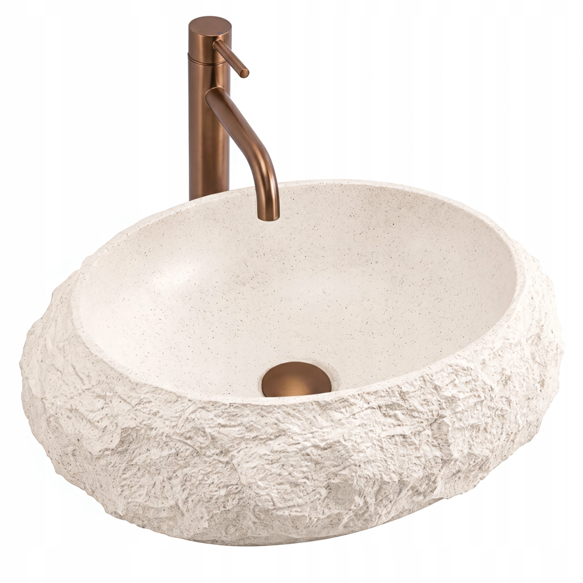 Rea Kamenná Umývadlová Doska Béžová Oválna Mika Warm Beige Moderná
