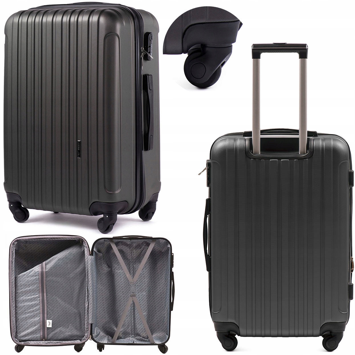 Duża Pojemna Walizka L 28" 97L Zamek Szyfrowy Poszerzana Wings 2011 Sz