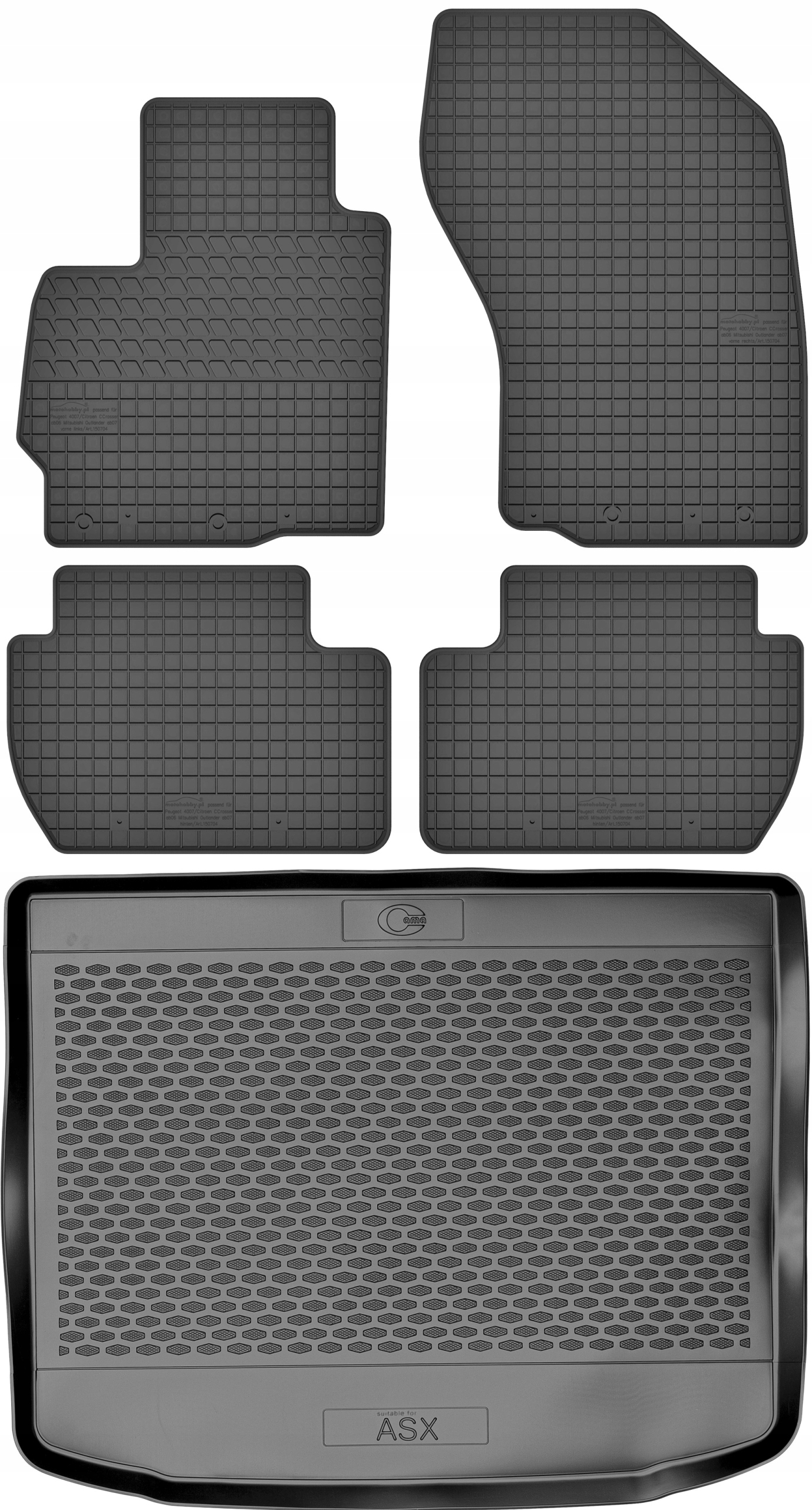Mitsubishi Asx Crossover od roku 2015 Sada Koberce batožinový priestor