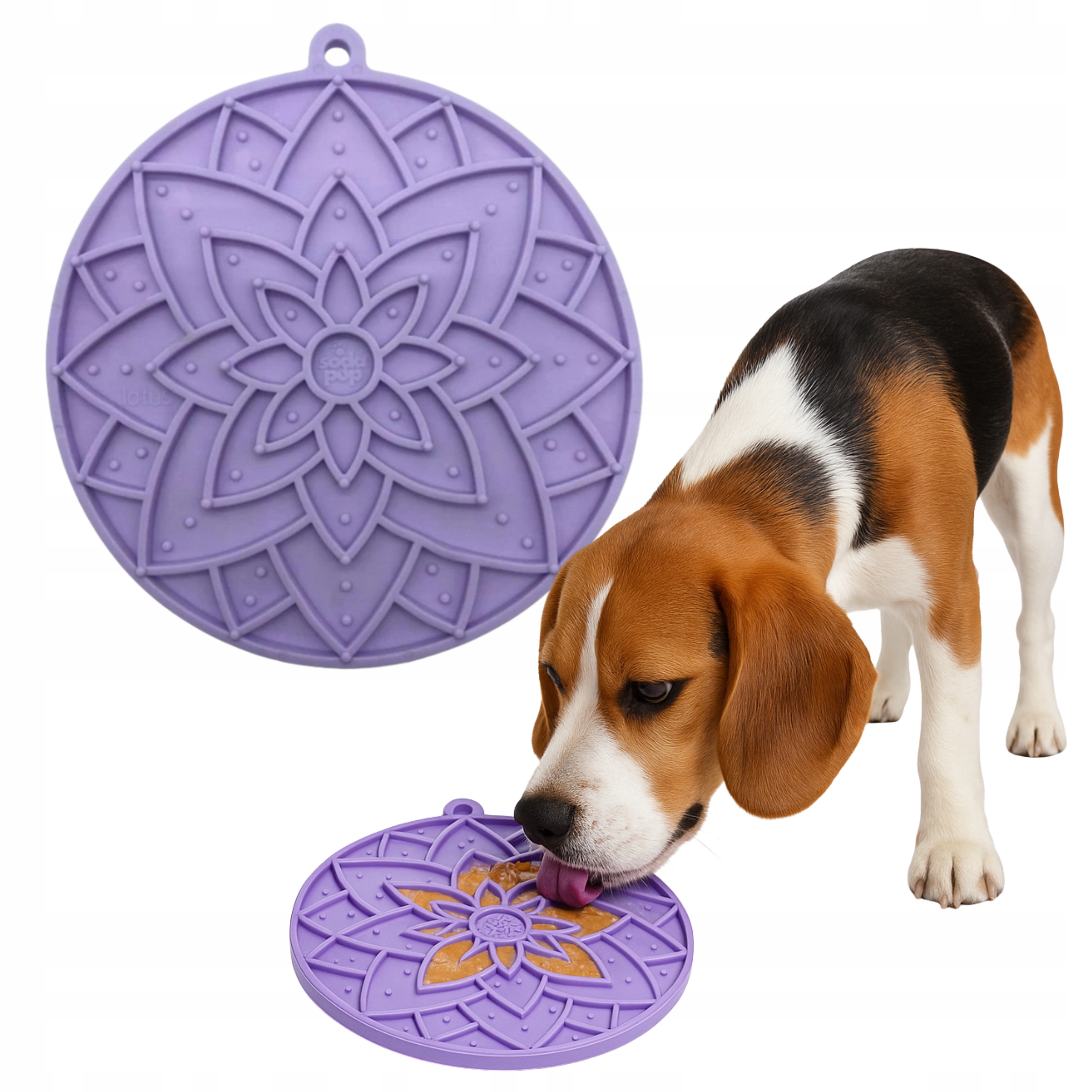 Levně Lízací podložka pro psy s přísavkami SodaPup Lotus eMat Pastelově Fialová