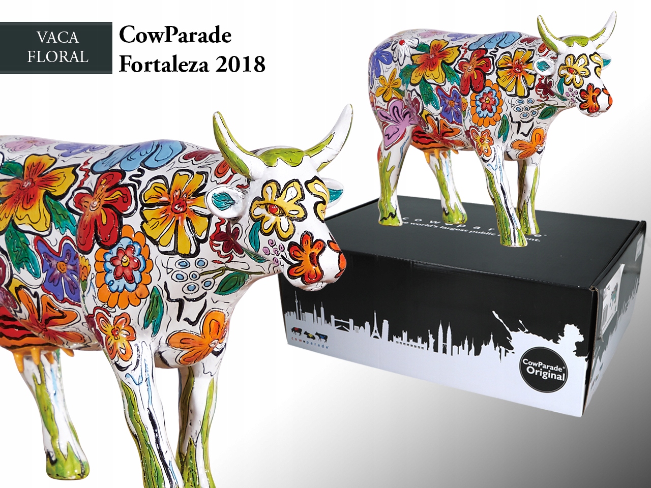 Figurka Krava Cow Parade Vaca Floral Zberateľská Socha Ako Darček