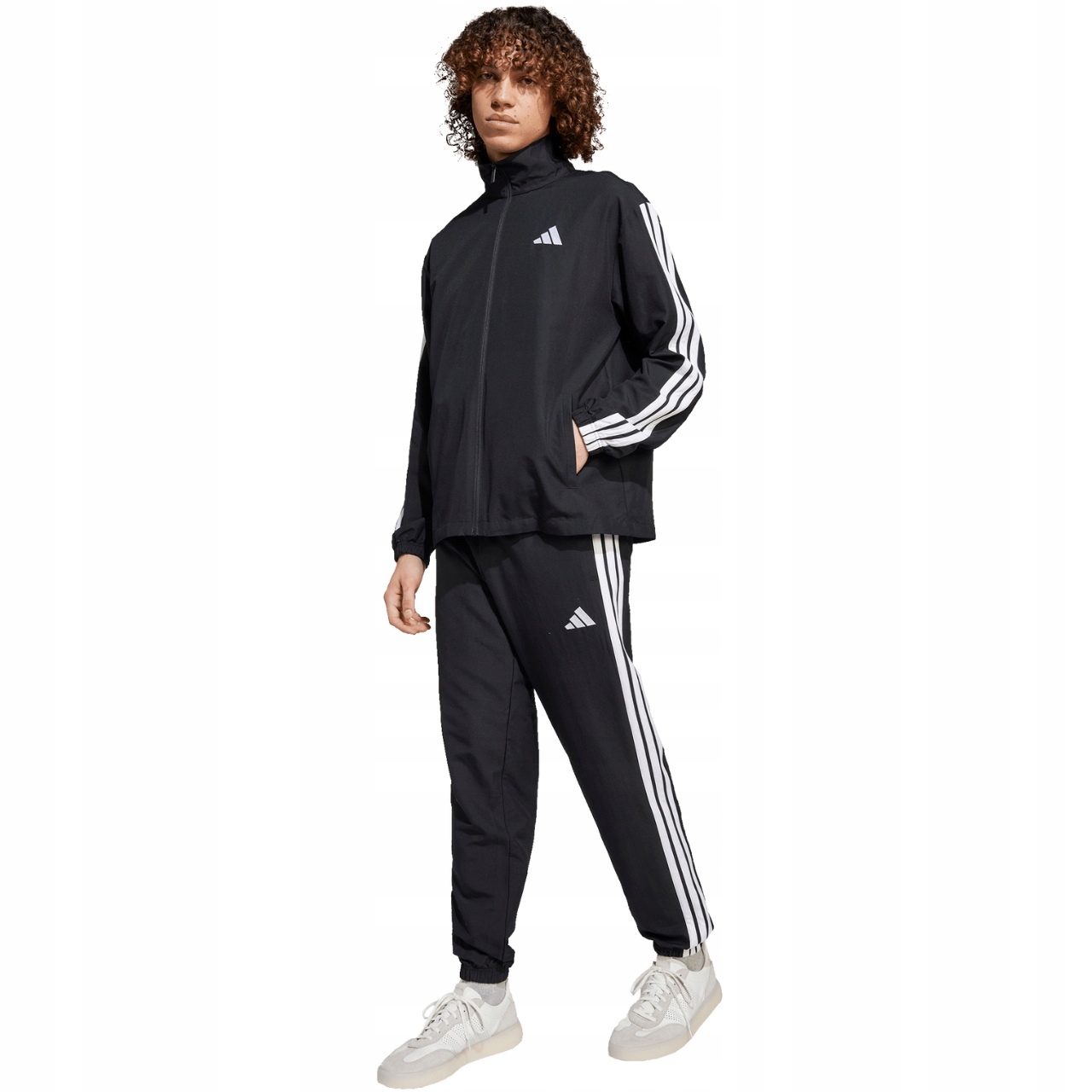 Teplákovka pánský adidas Sportswear Basic 3-Stripes Woven černý JI8849 XL