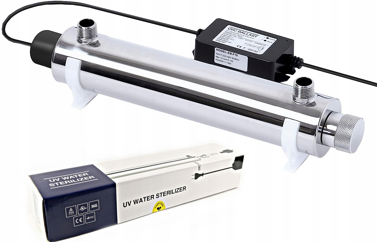 LAMPA UV / FILTR WODY / STERYLIZATOR UV LAMPA BAKTERIOBÓJCZA 16W PHILIPS Pojemność 3 l