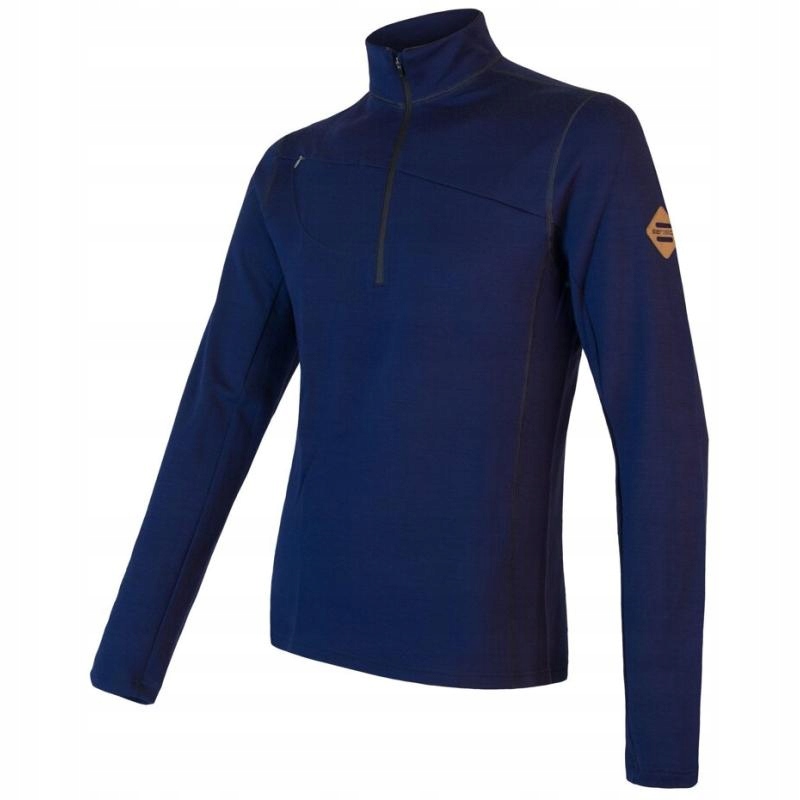 Sensor Mikina Merino Upper Zip pánská krátký zip tmavě modrá XL