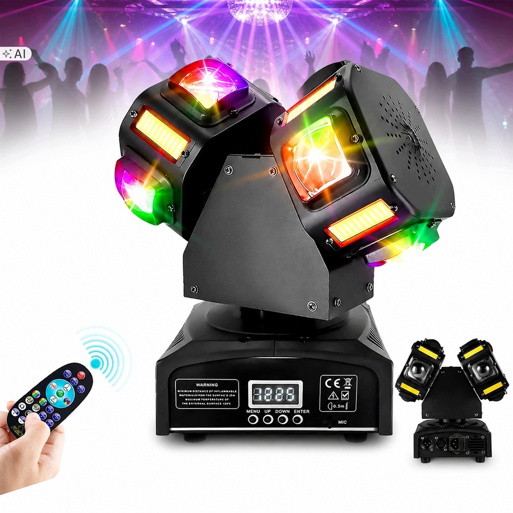 Dvojitá pohyblivá Led hlava 120 W Rgbw DMX512 s laserom