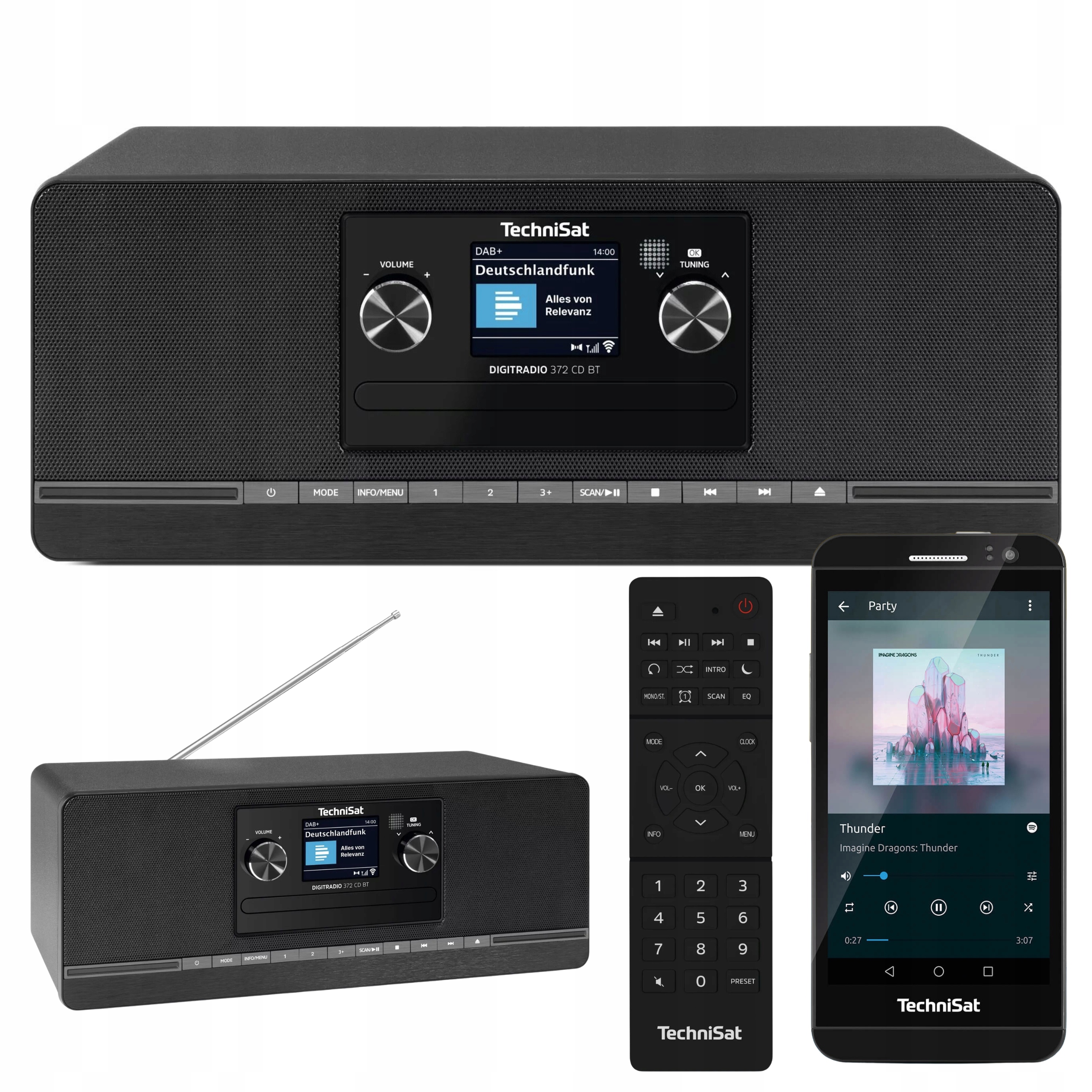 Kuchyňské rádio Fm bluetooth Usb CD Dab+ TechniSat Digitradio 372 (Stavební rádio)