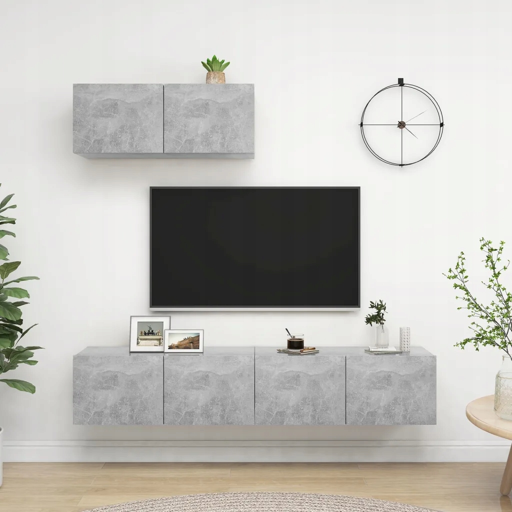 Petrashop Tv skříňky 3 ks betonově šedé kompozitní dřevo Šedá 3079121
