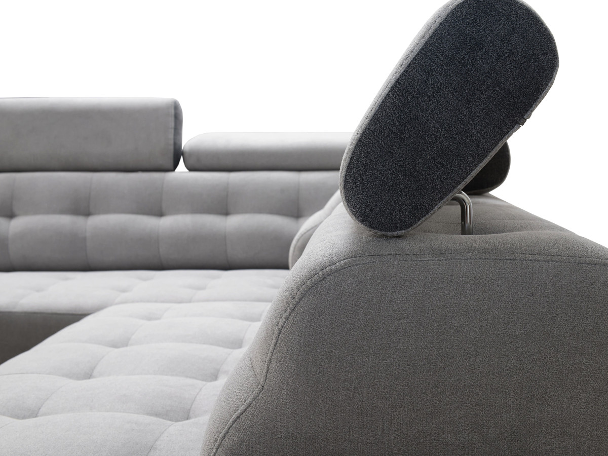 Rohová Sedací Souprava s taburety 277×180 Rozkládací možnost relaxu opěrky hlavy Kongo RBN15