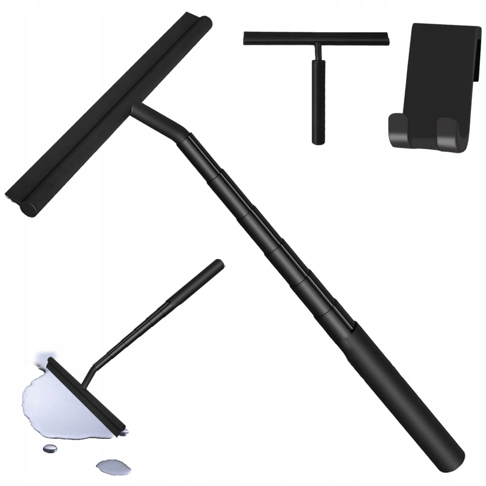 Levně Teleskopická Stěrka Na Vodu, Pár Skel Okenních Zrcadel, Černá, 23,5-97 CM