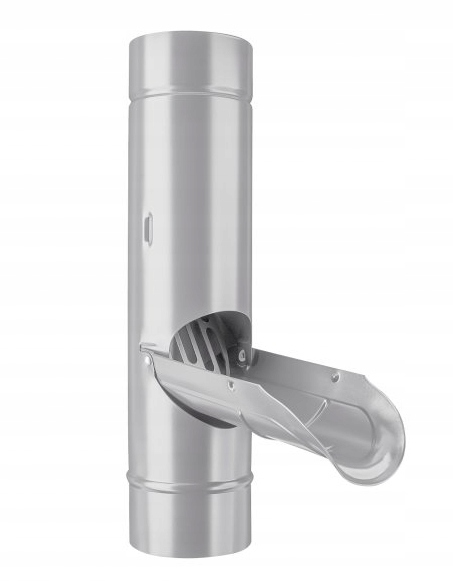 Výklopná odbočka do sudu 100 mm bílo hliníková Ral 9006