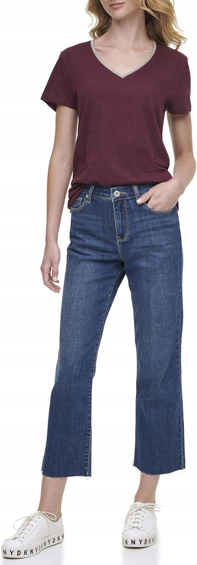 Dámské džínové kalhoty Dkny Rivington Slim Straight Crop Džíny Dámské