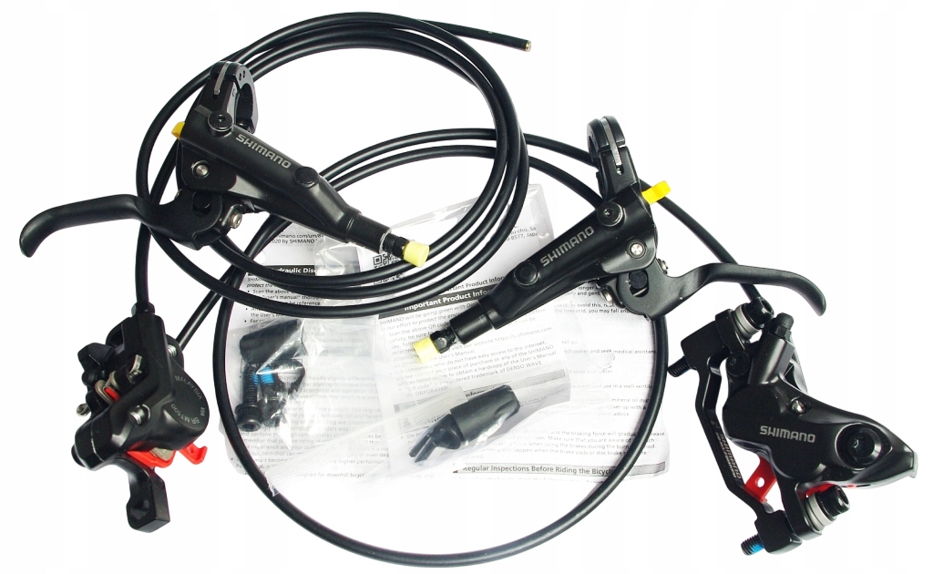 Hamulce Shimano BR-MT520 BR-MT500 (klamki BL-MT501) 4/2-TŁOCZKI Kpl. P+t