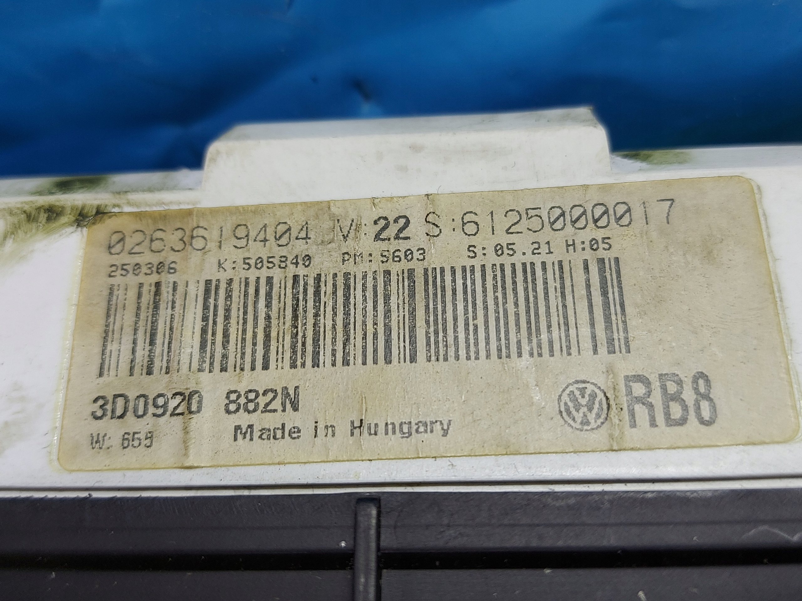 dials clock VW PHEATON 3.0 TDI 3D0920882N