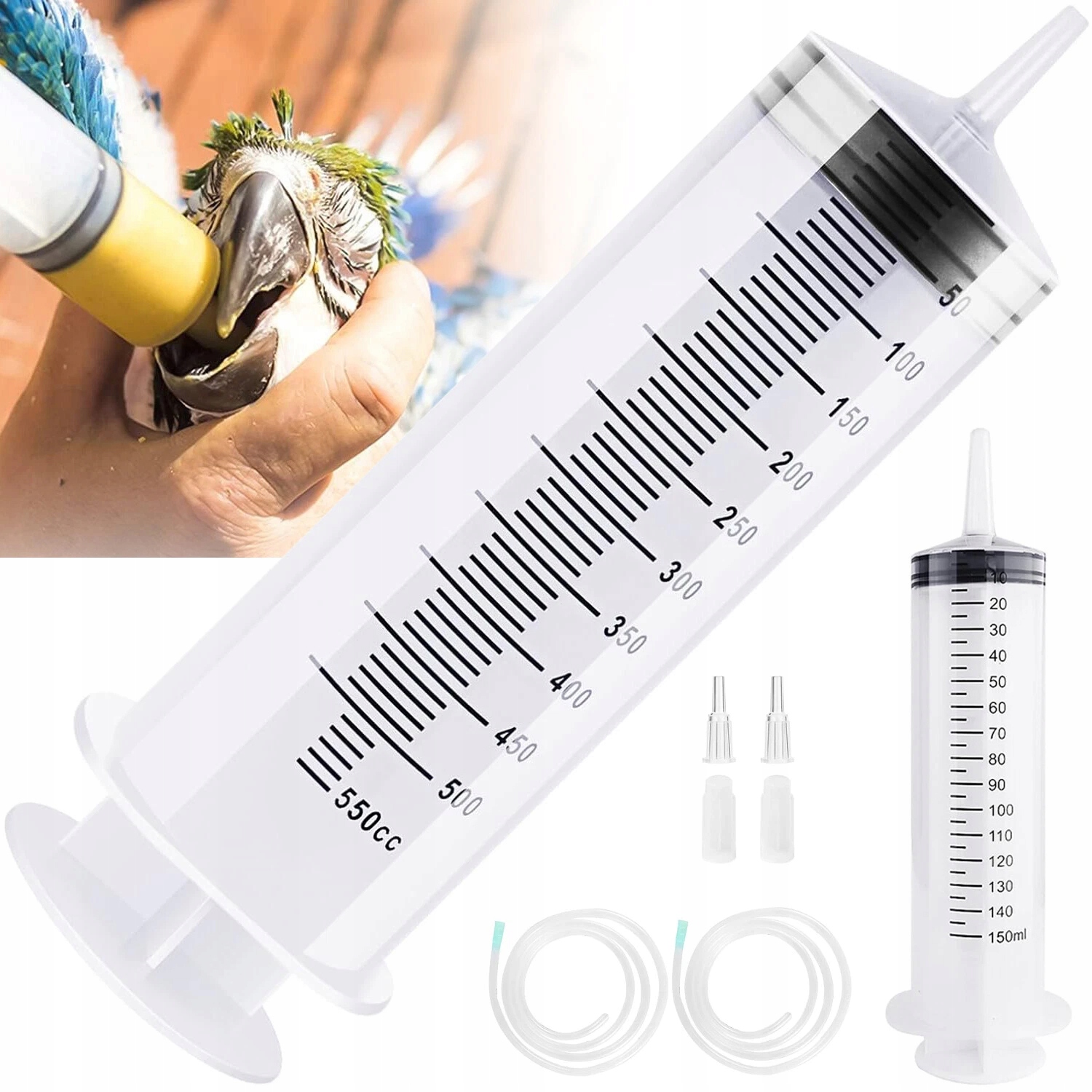 Levně Plastová Stříkačka, 150+550 ML, Stříkačky Se 2 Hadicemi