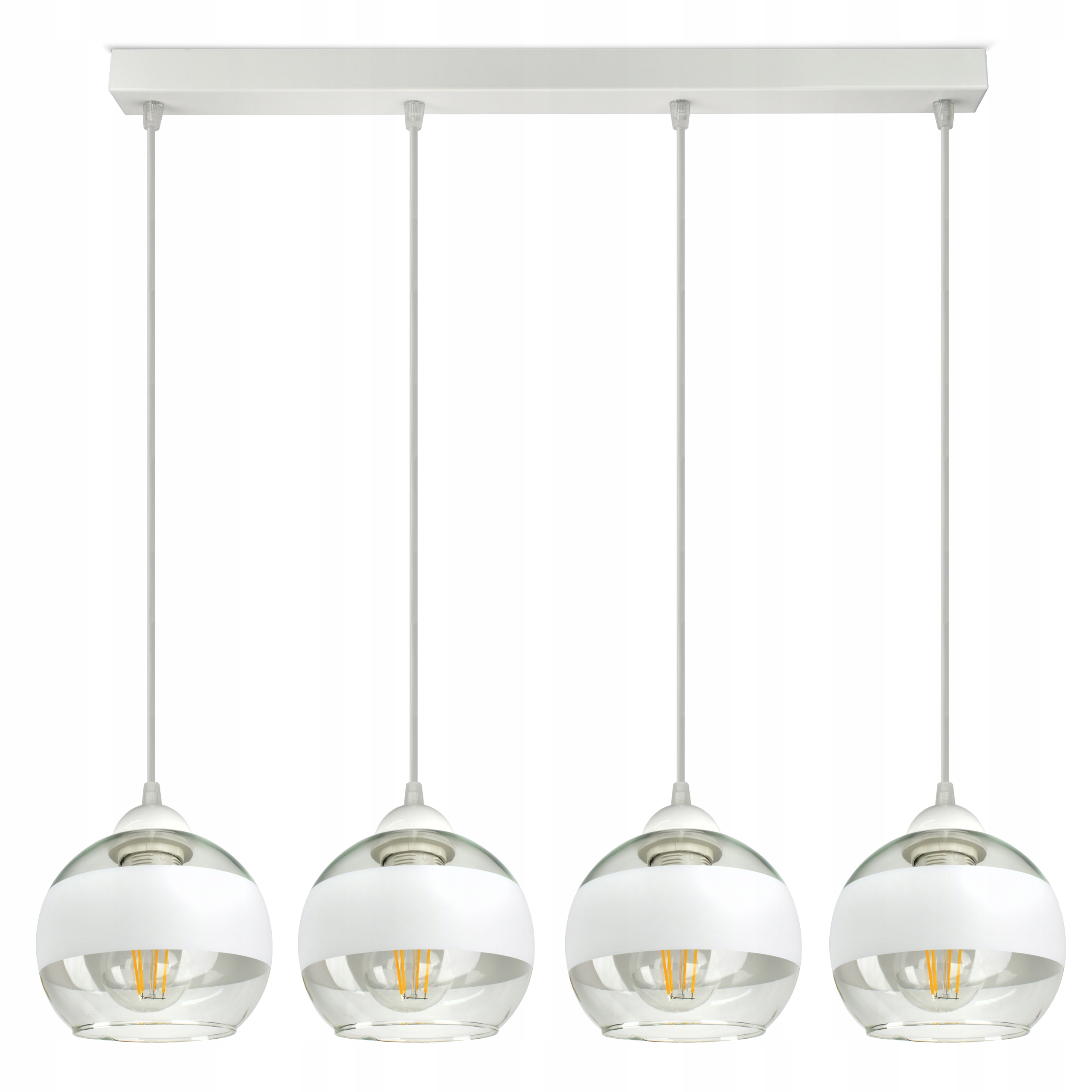 Závesná stropná lampa Luster Biela Sklenené gule White Belt BZ4 Led E27