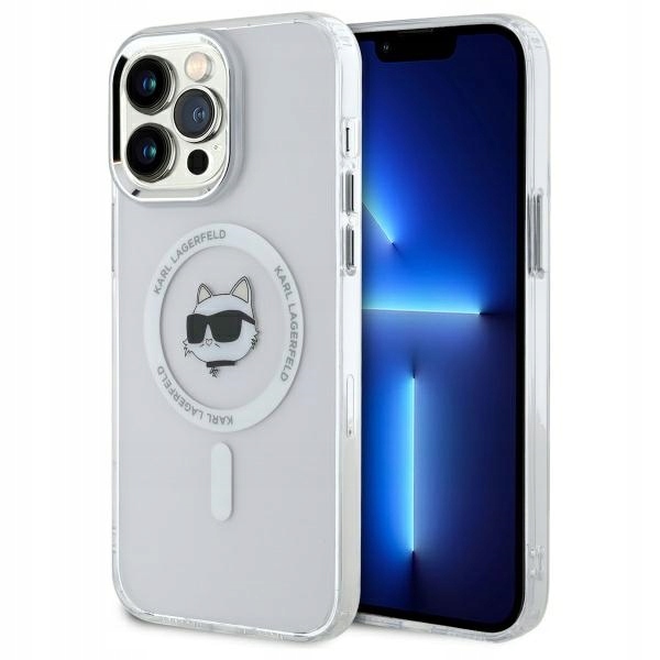 Pouzdro Karl Lagerfeld KLHMP13XHLSCHH iPhone 13 Pro Max 6.7" bílá/bílá hardc