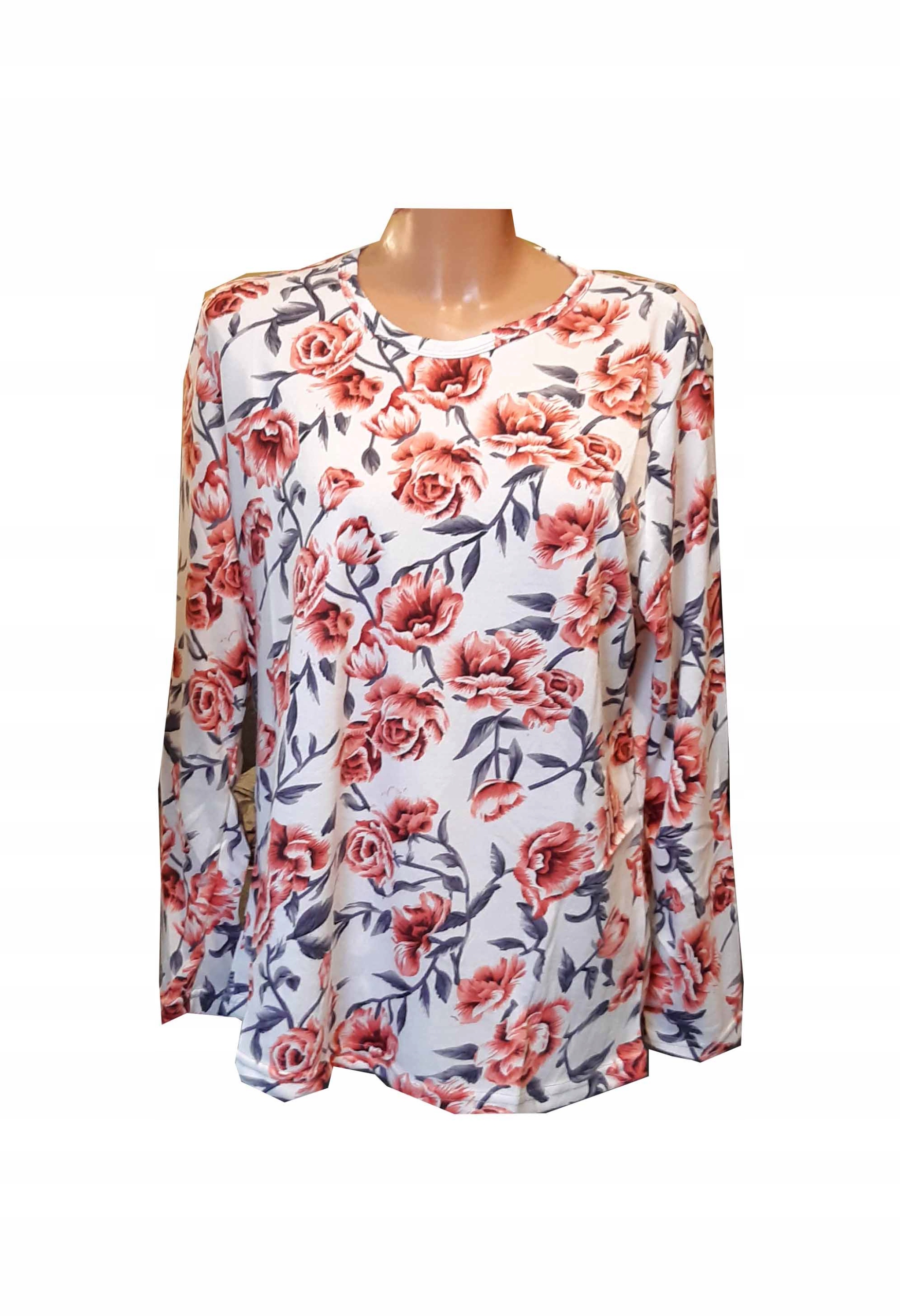 

Bluzka damska długi rękaw kwiaty 4XL XXXXL