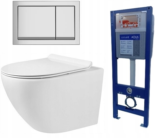 7w1 ZESTAW PODTYNKOWY WC PRZYCISK STELAŻ CERSANIT MUSZLA MISKA ARBO SLIM