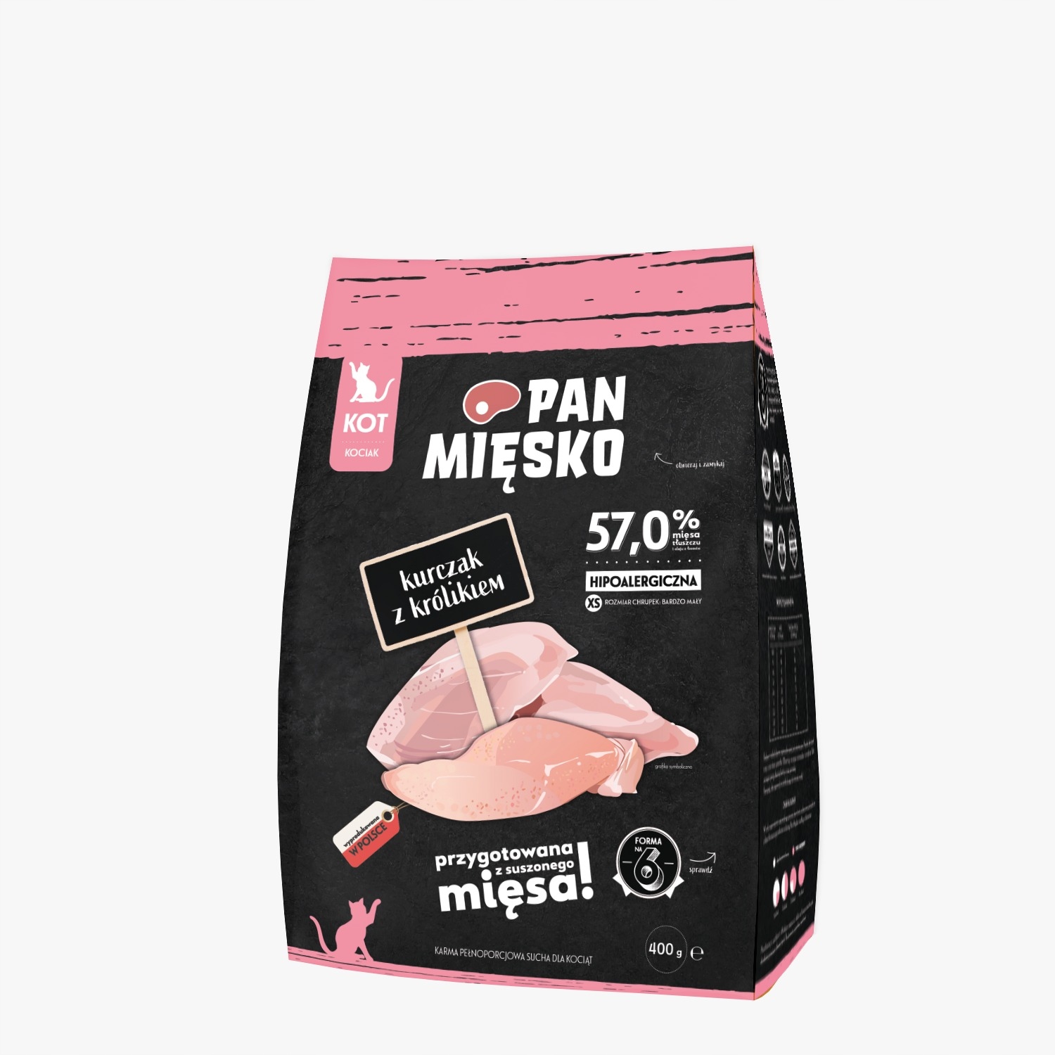 Levně 4X Pan Miesko kočičí kuřecí krolík Xs 400g