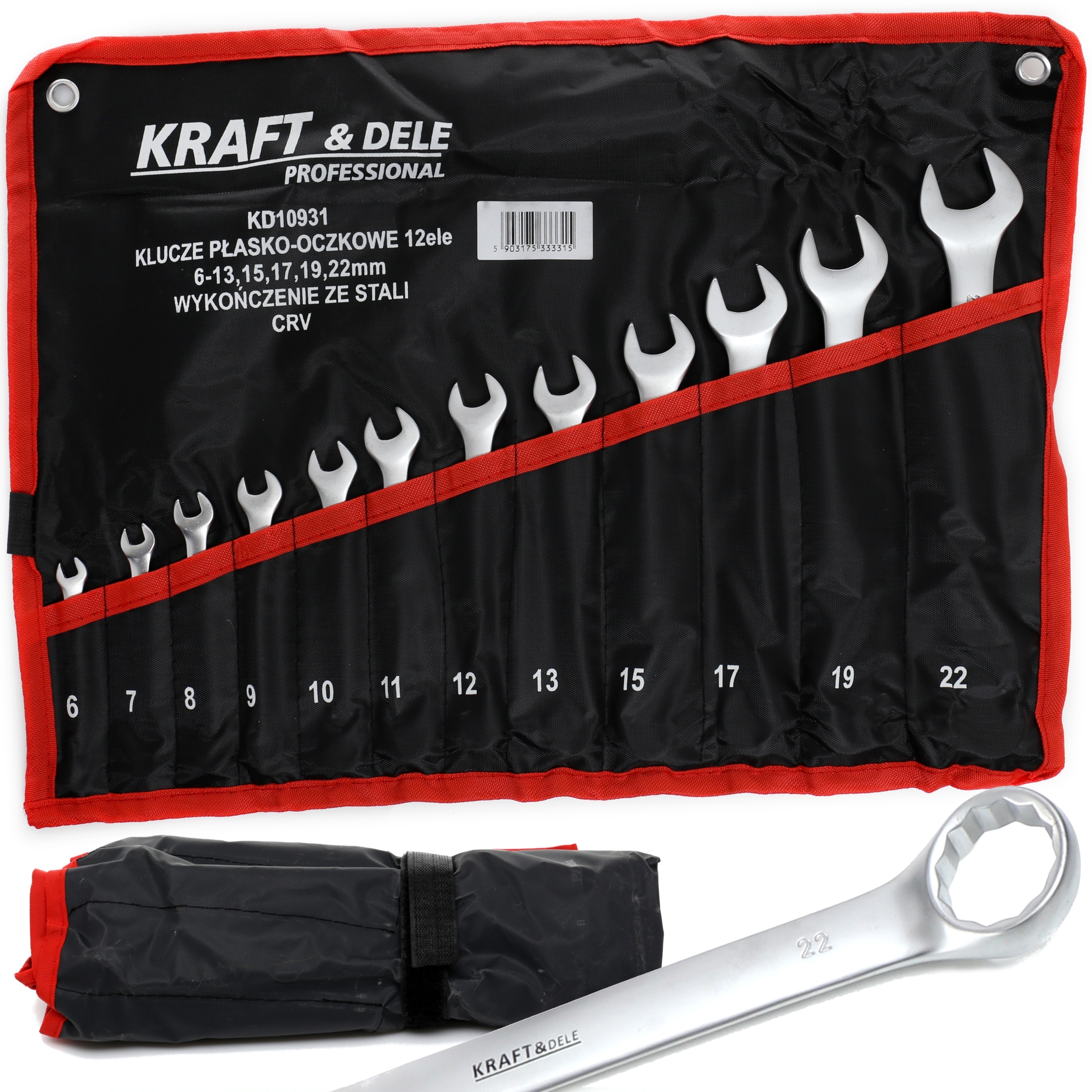 

Klucze Płasko Oczkowe 12el Płaskie 6-22mm Crv Etui