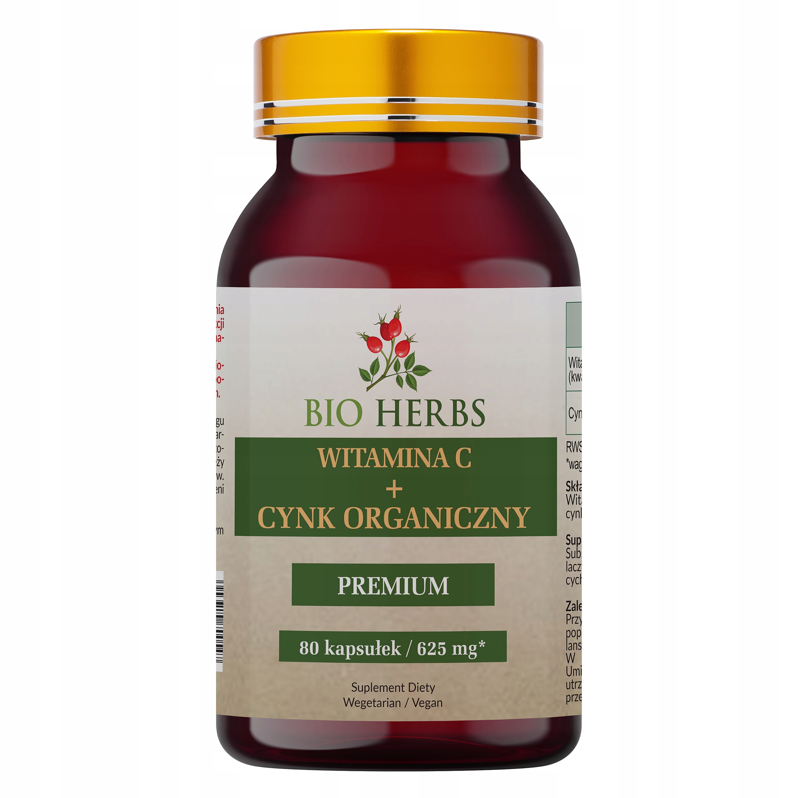 WITAMINA C + CYNK ORGANICZNY 80 szt. MAX DAWKA ZN